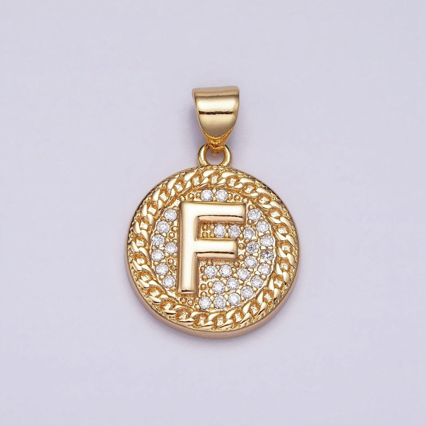16k gold filled initial coin letter charm a - z alphabet letter medallion charm pendant for personalized necklace jewelry making a442-a454