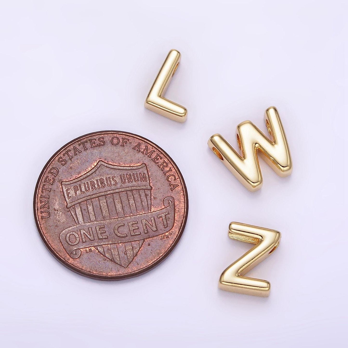 Gold upper case alphabet beads, bead a-z 1x for jewelry making | zz-a1487-1499