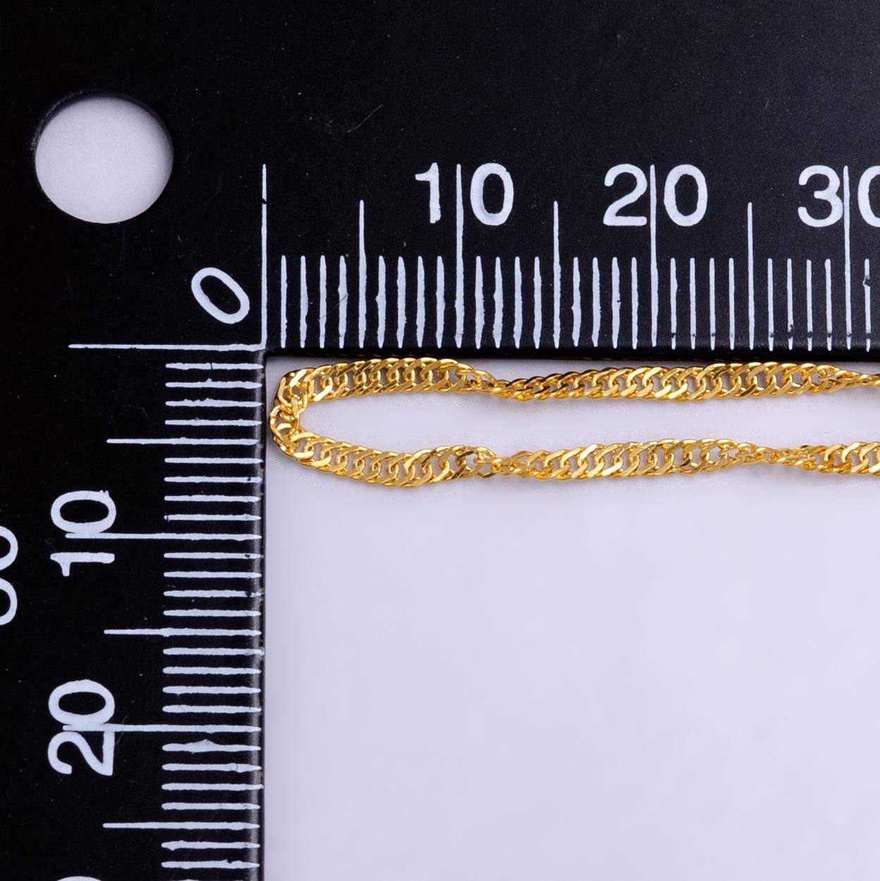 Singapore chain gold twist chain by yard wholesale 16k gold filled chain for jewelry making supply roll-1535