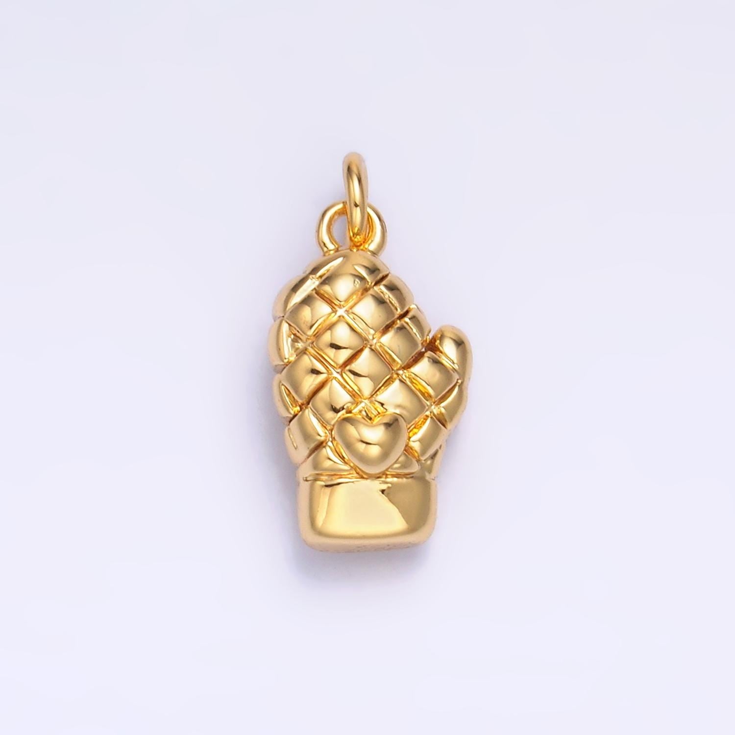 Mini Gold Filled Oven Mittens Charm Silver Kitchen Mitts Charm Chef Bakery Cooking Jewelry Inspired W314