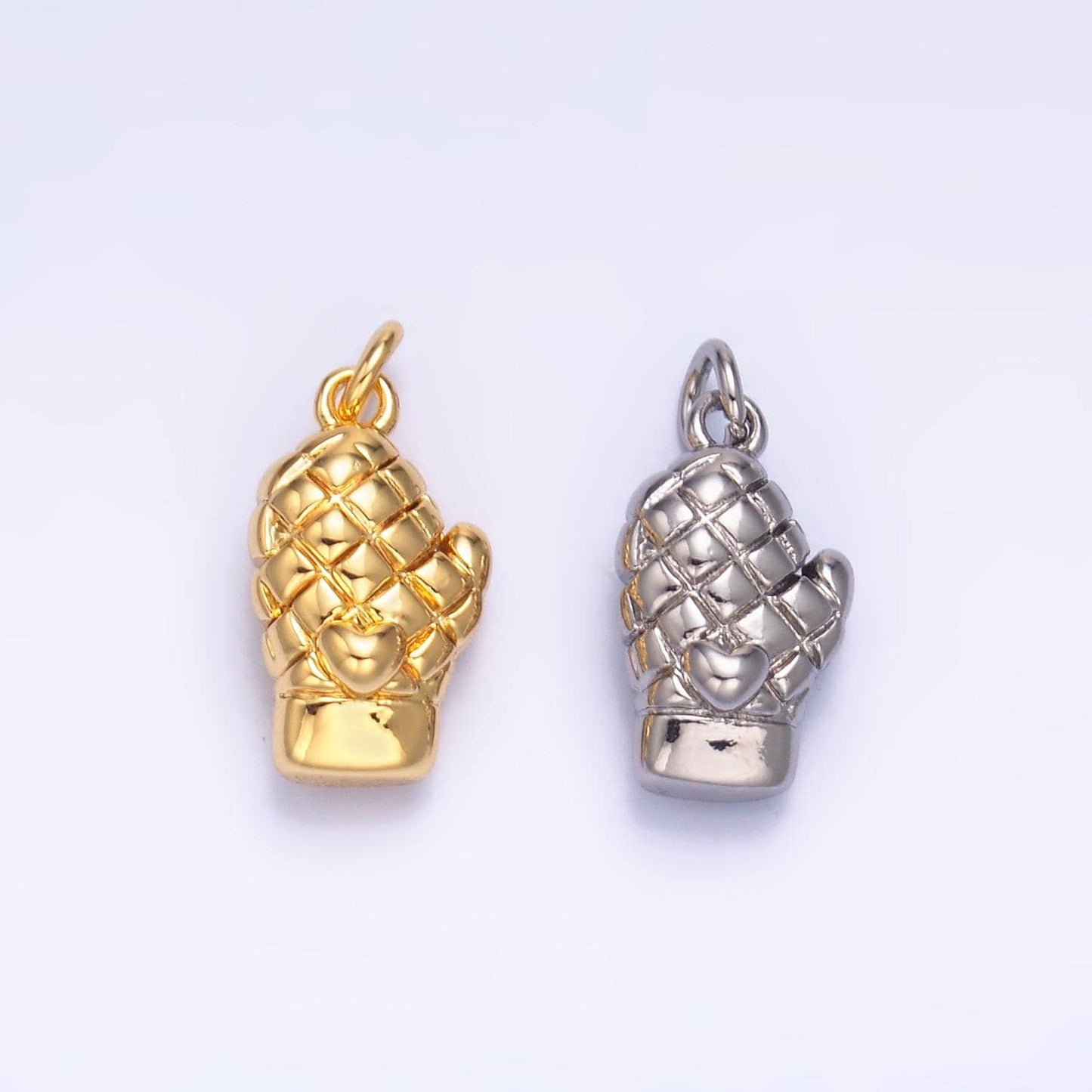 Mini Gold Filled Oven Mittens Charm Silver Kitchen Mitts Charm Chef Bakery Cooking Jewelry Inspired W314