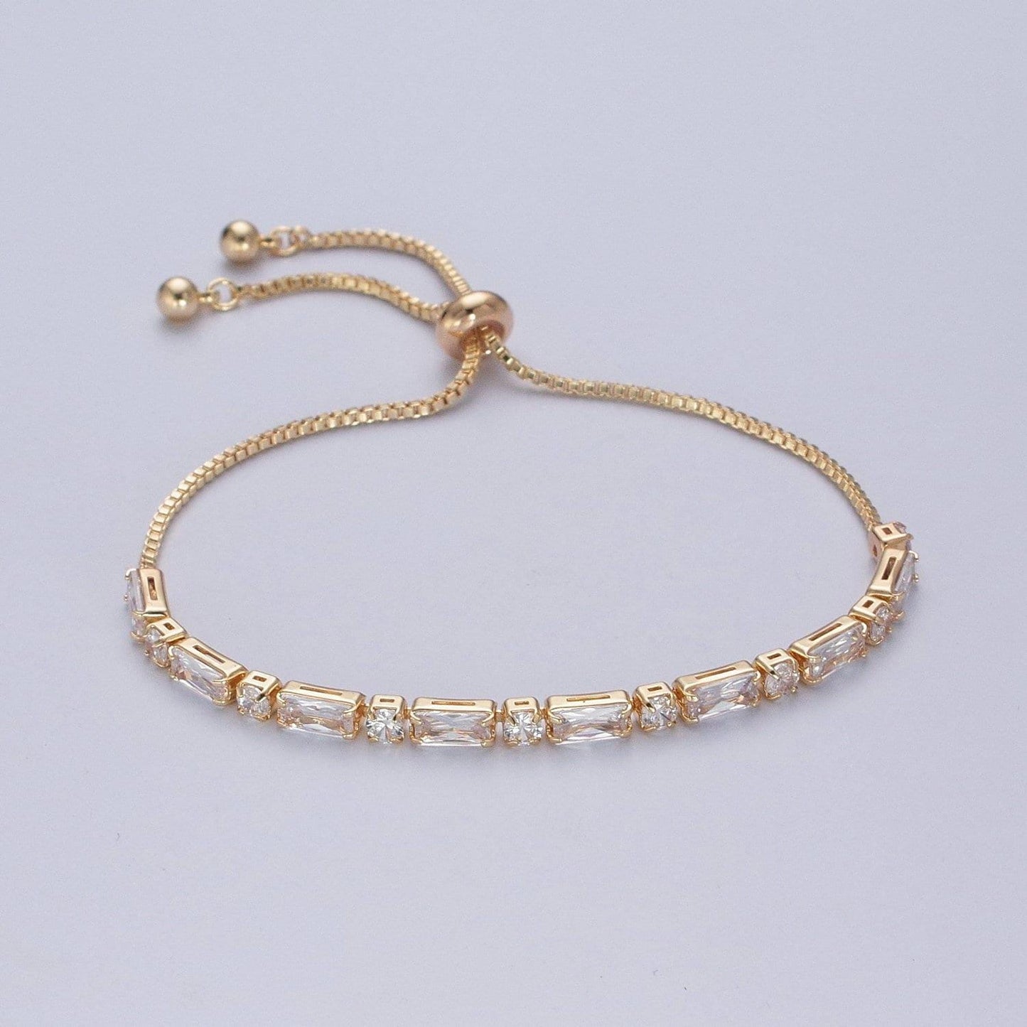 3mm cubic zirconia adjustable bracelet, clear stone cubic zirconia, gold filled bracelet adjustable modern tennis women bracelet