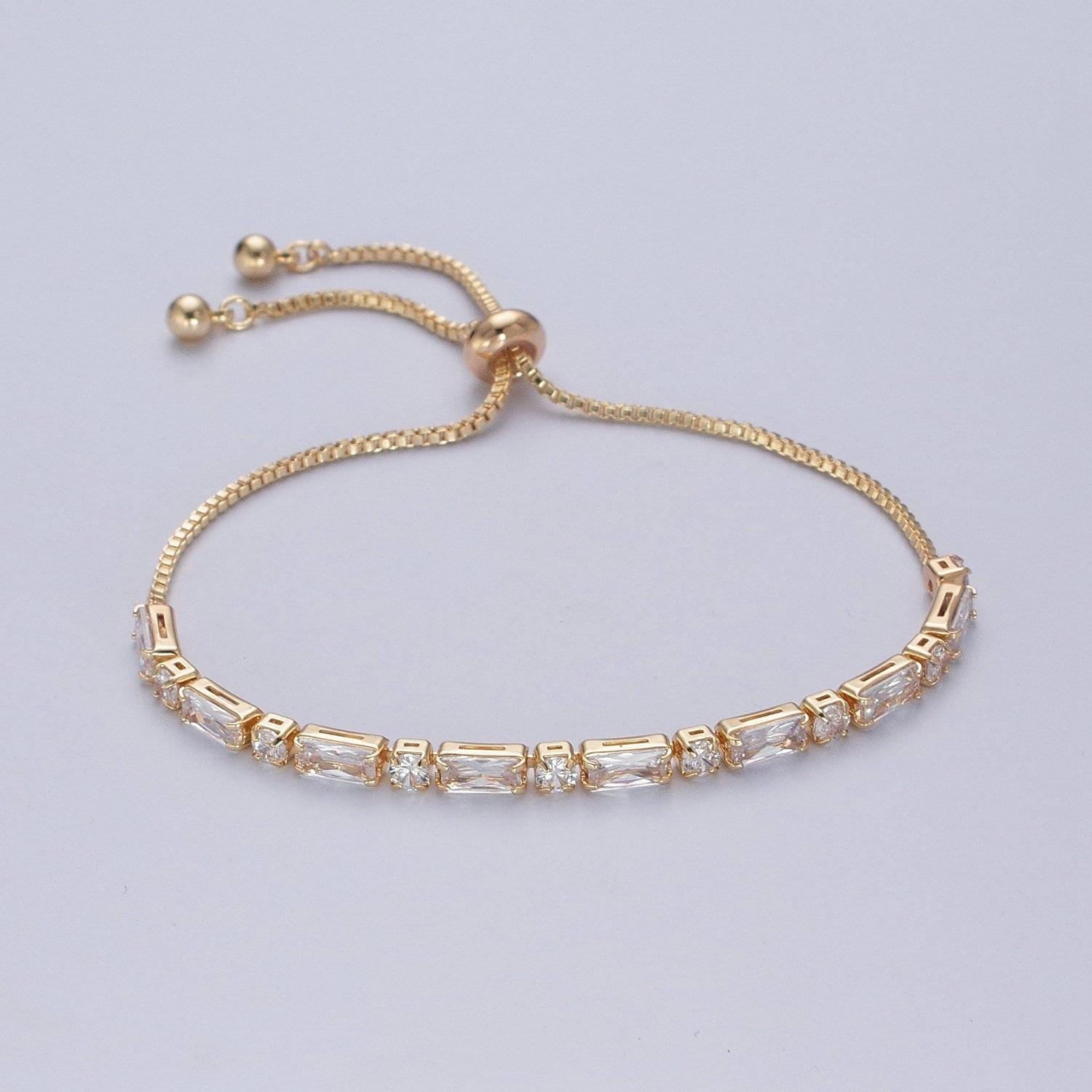 3mm cubic zirconia adjustable bracelet, clear stone cubic zirconia, gold filled bracelet adjustable modern tennis women bracelet