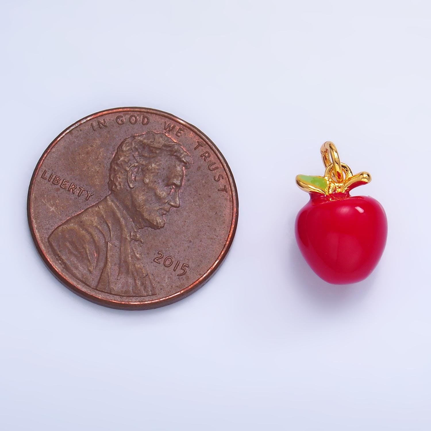 24k gold filled red washington apple Charm Green Apple Fuji Pendant Food fruit charm | W344
