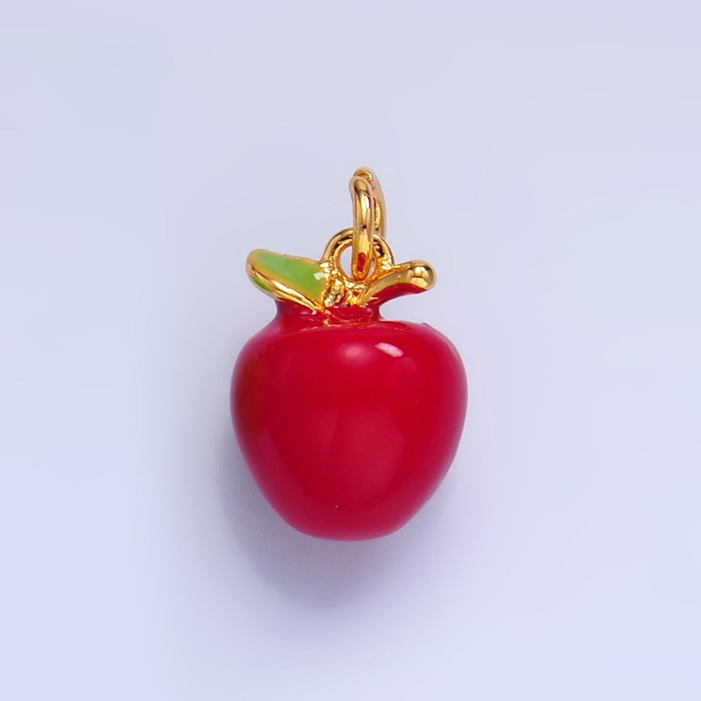 24k gold filled red washington apple Charm Green Apple Fuji Pendant Food fruit charm | W344