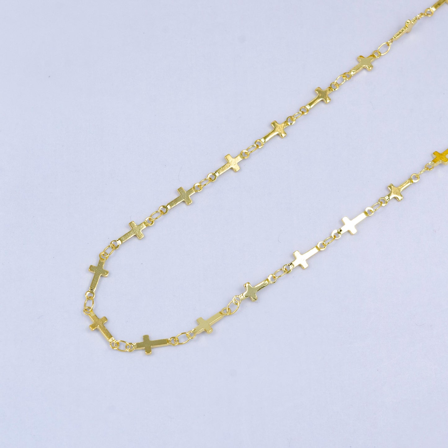 Dainty 14k gold filled sideway cross link chain by yard 5 x 1.1mm links | roll-1538
