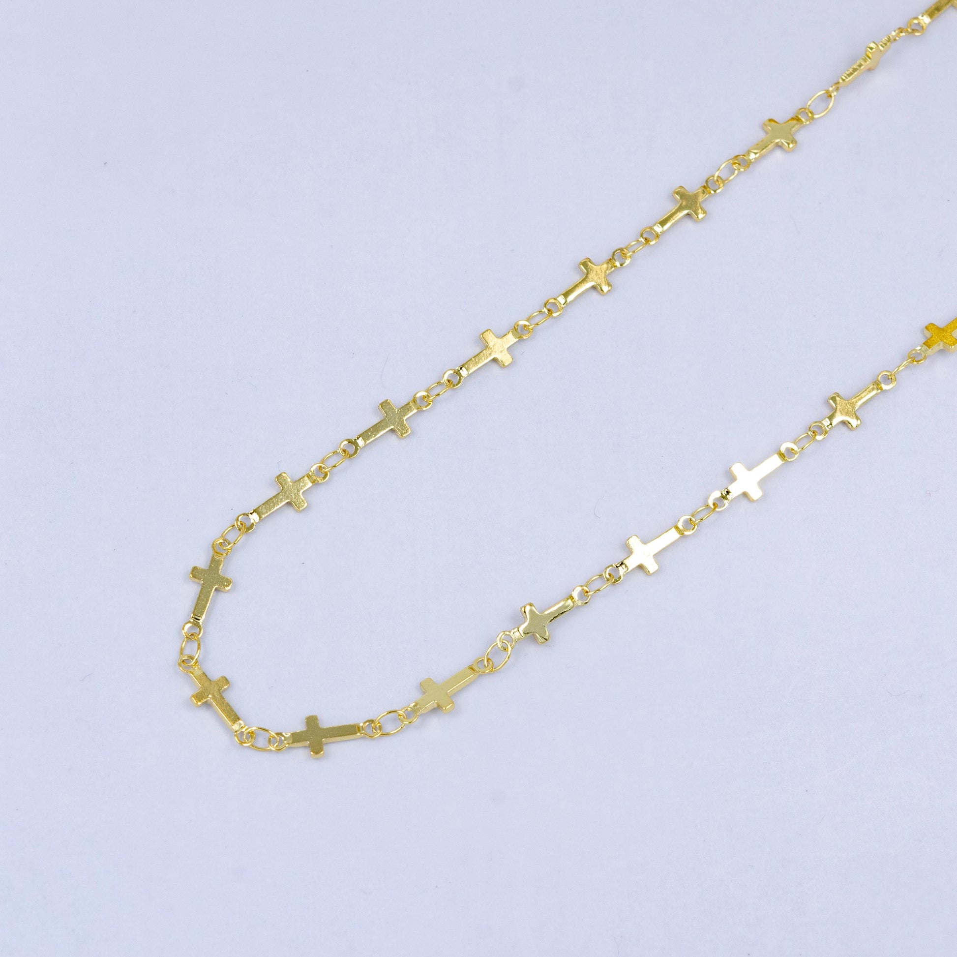 Dainty 14k gold filled sideway cross link chain by yard 5 x 1.1mm links | roll-1538