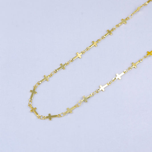 Dainty 14k gold filled sideway cross link chain by yard 5 x 1.1mm links | roll-1538