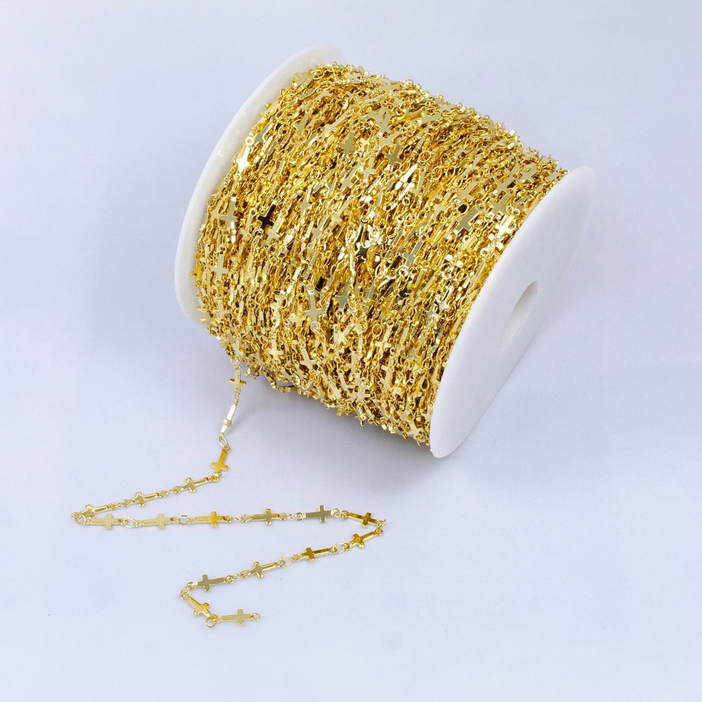 Dainty 14k gold filled sideway cross link chain by yard 5 x 1.1mm links | roll-1538