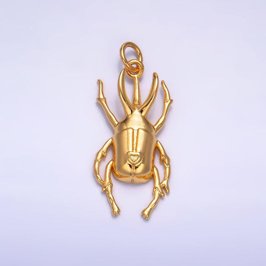 Dainty Golden Stag Beetle Charm 24K Gold Filled Small Insect Pendant Tiny Bug Animal DIY Fashion Jewelry Necklace Bracelet Earring | W237