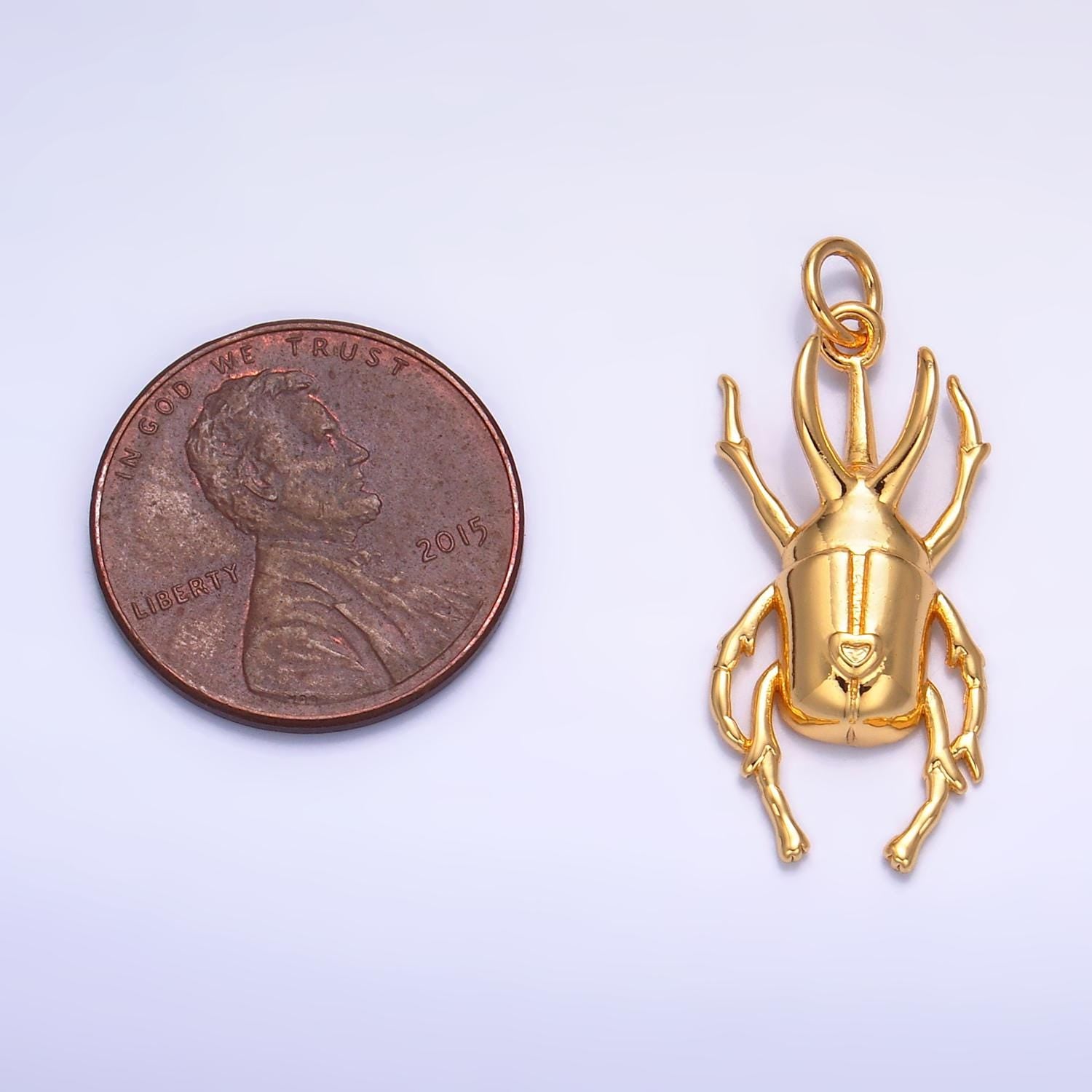 Dainty Golden Stag Beetle Charm 24K Gold Filled Small Insect Pendant Tiny Bug Animal DIY Fashion Jewelry Necklace Bracelet Earring | W237