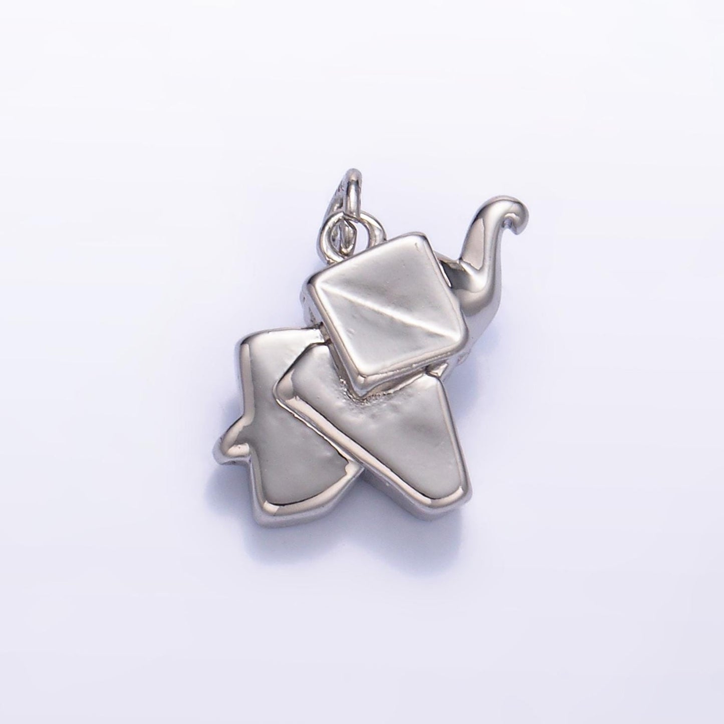 24k Gold Filled Simple Origami Elephant Pendant, Minimalistic Paper Dumbo Charms For DIY Jewelry | W245
