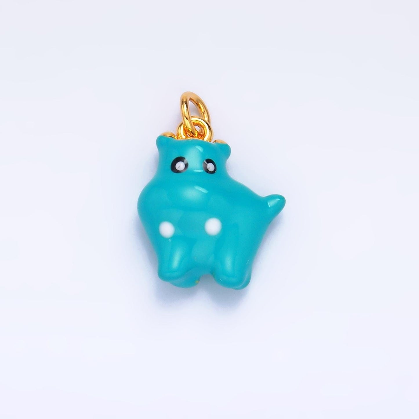 3d Cute Blue Cat Monster Charm for Bracelet Necklace Earring Supply W341
