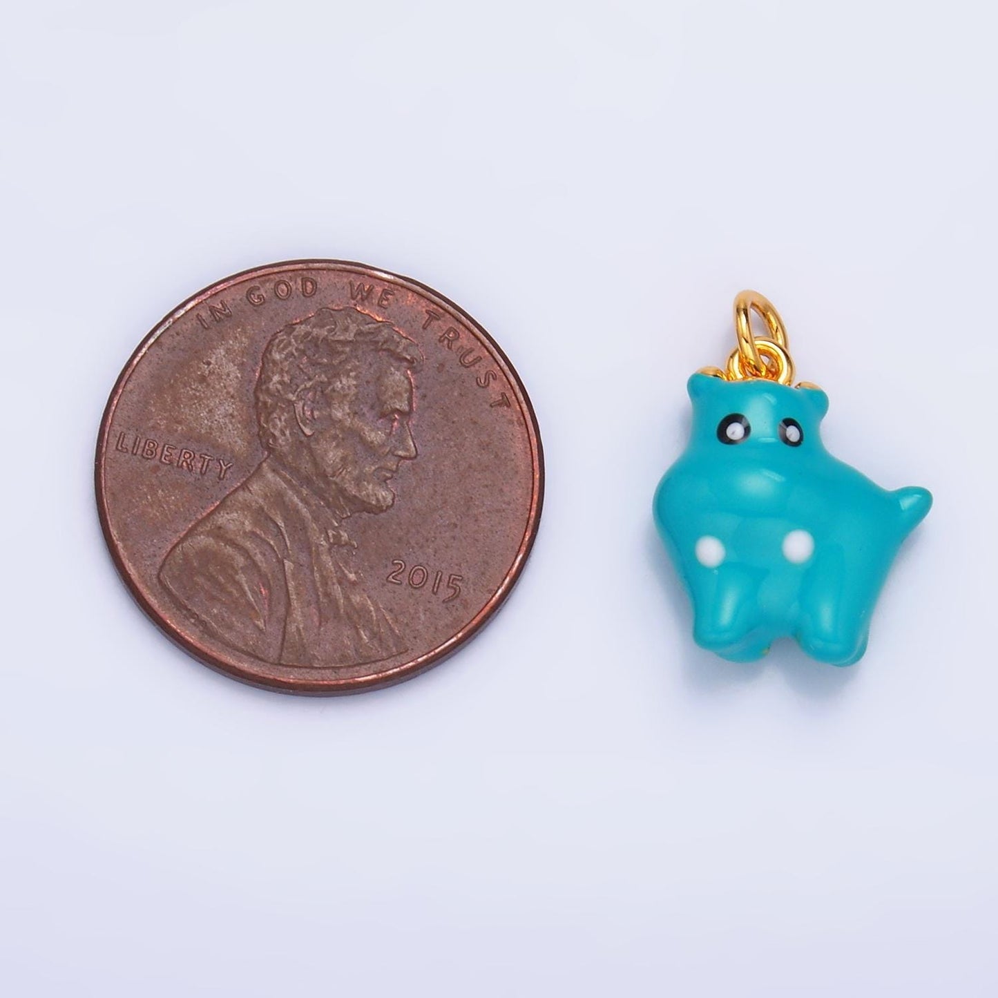 3d Cute Blue Cat Monster Charm for Bracelet Necklace Earring Supply W341