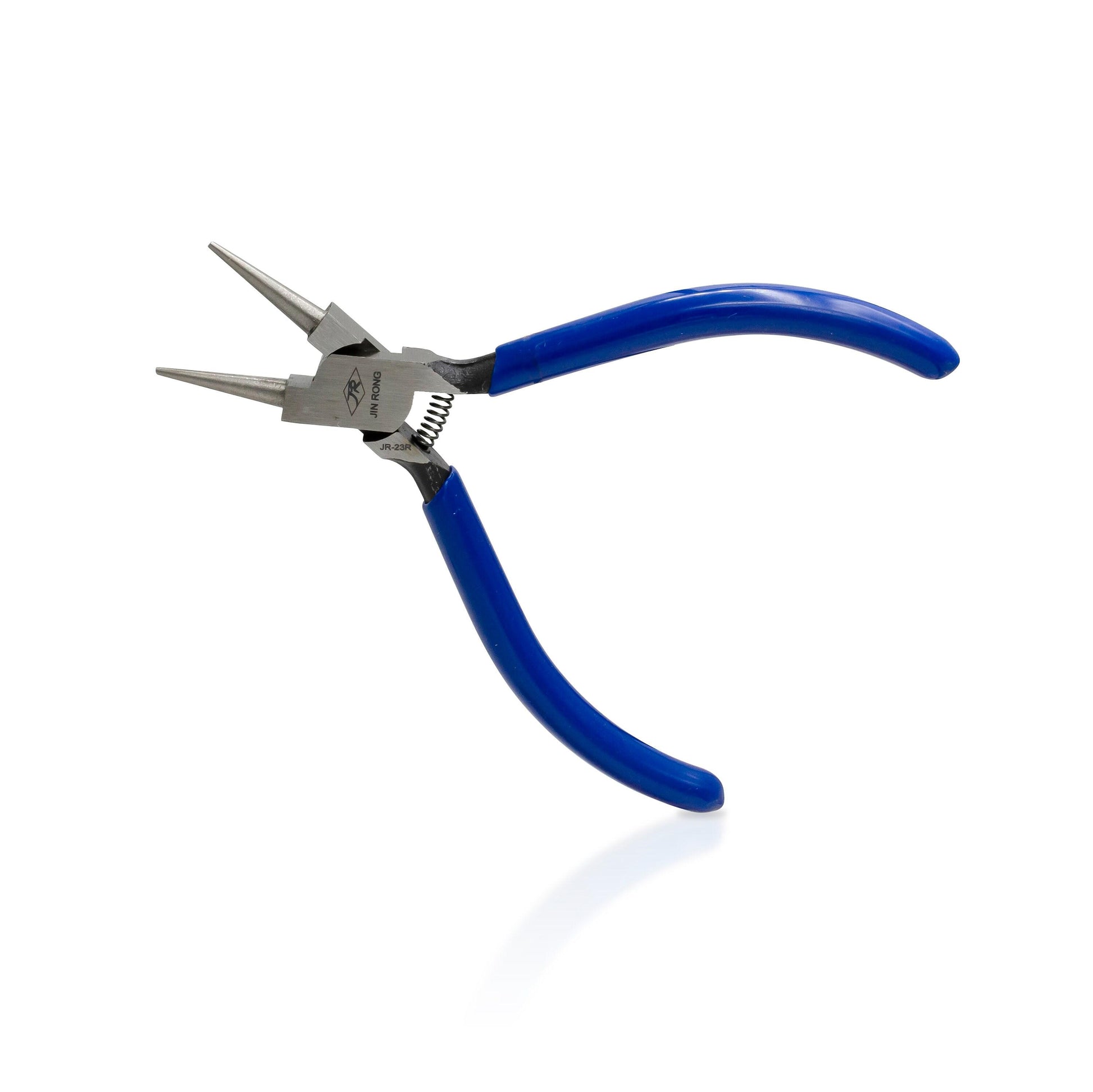 Round nose pliers, jewelry making tools blue ergonomic grip handles return leaf spring sp-007