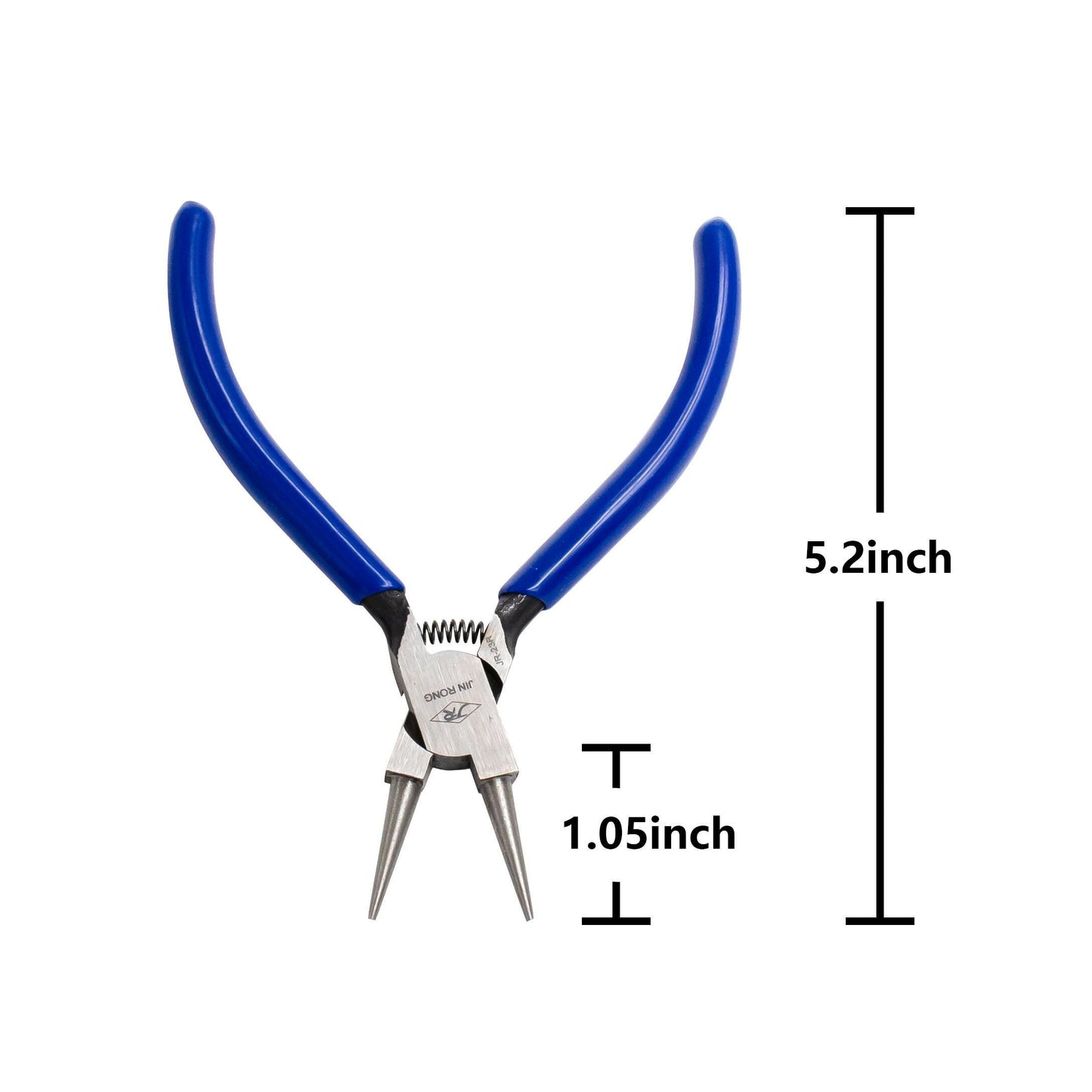 Round nose pliers, jewelry making tools blue ergonomic grip handles return leaf spring sp-007