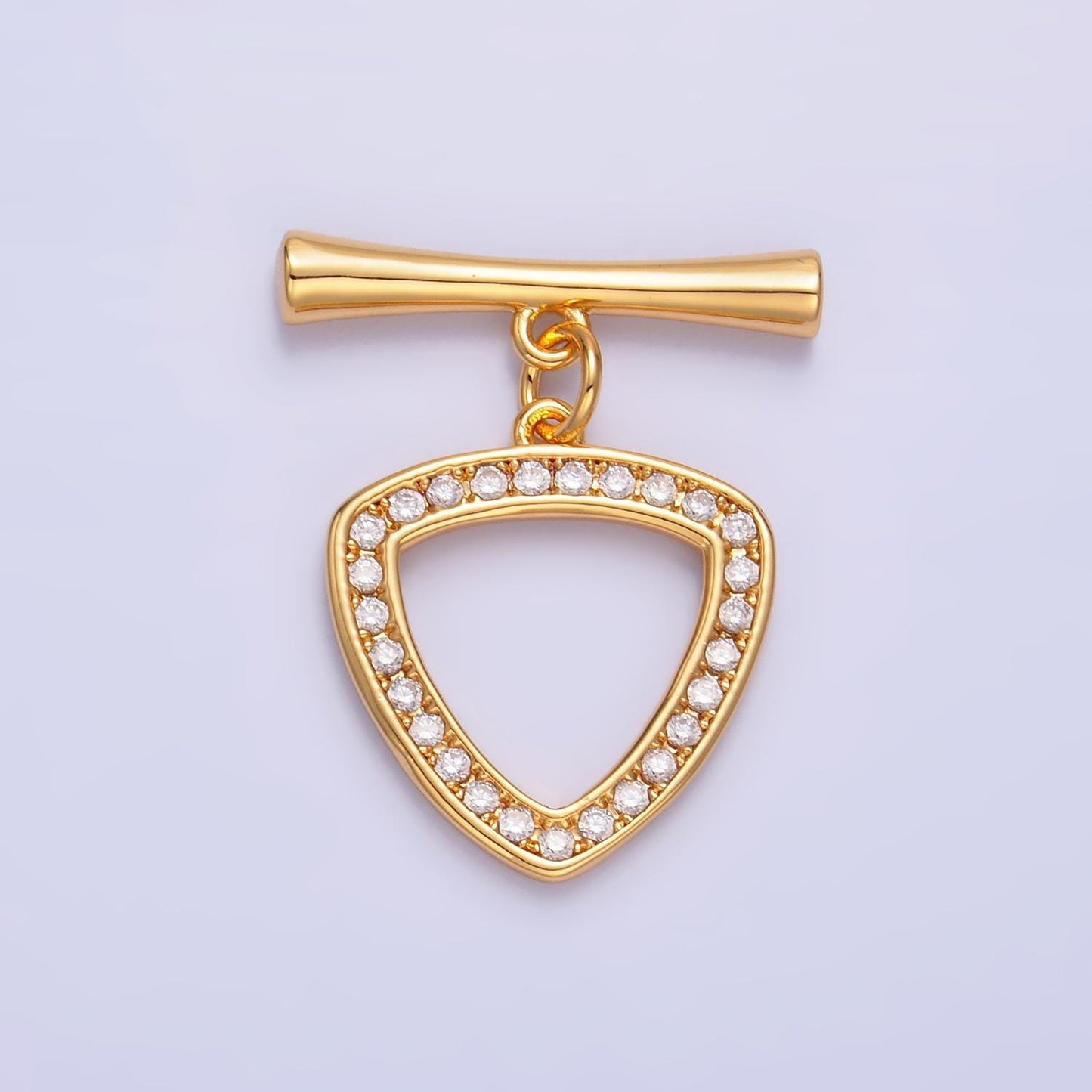 Gold micro pave cubic zirconia cz stones Triangle toggle clasp, jewelry clasp ot clasp findings | Z-1032