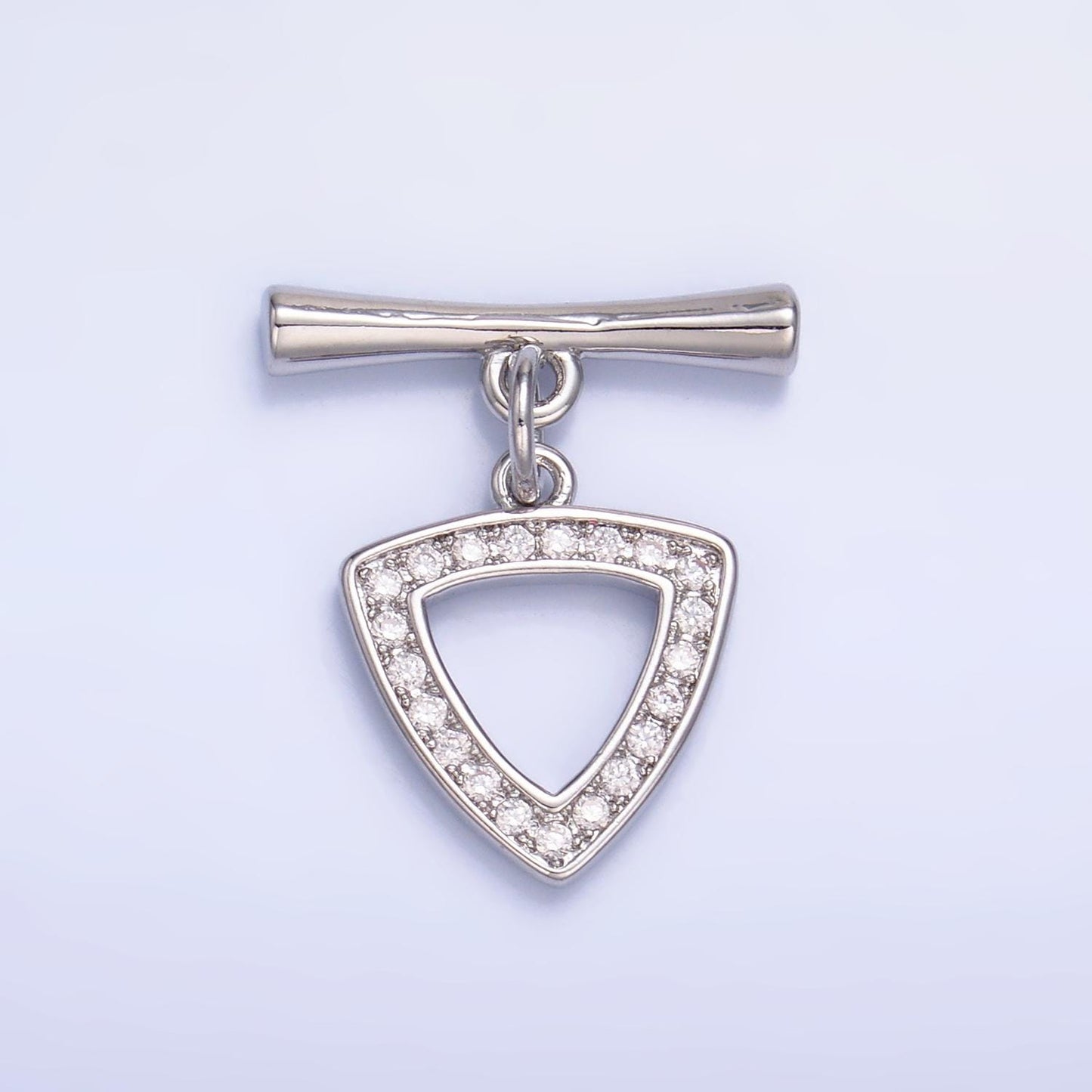 Mini Gold micro pave cubic zirconia cz stones Triangle toggle clasp, jewelry clasp ot clasp findings | Z-1033
