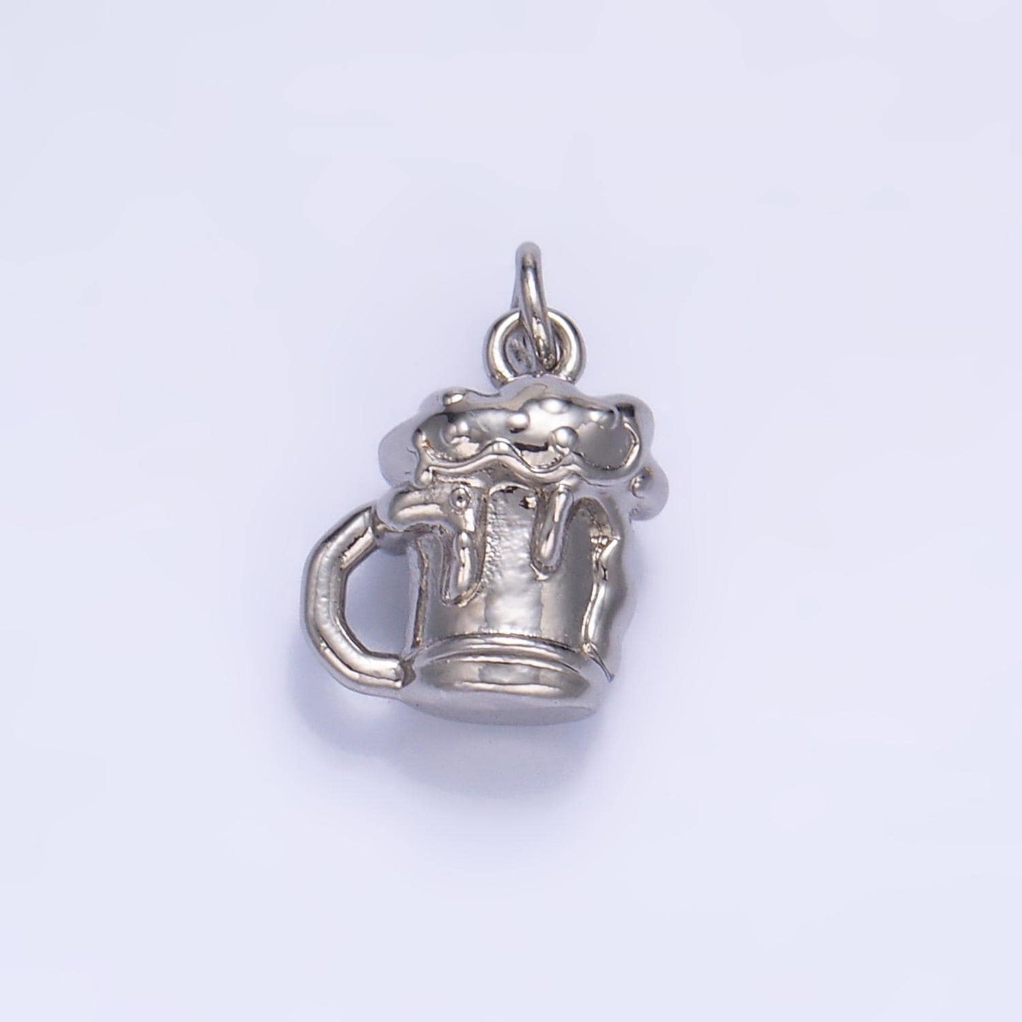 24K Gold Filled Beer Charm Silver Glass Alcoholic Drink 3D Charm in Gold & Silver | W250