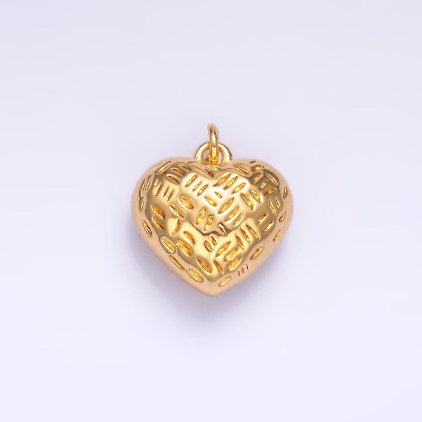 TINY Gold Puff Heart Charm. Gold Heart. Small Puffy Heart Charm. Handmade Jewelry Supplies. Handcrafted Supplies w399