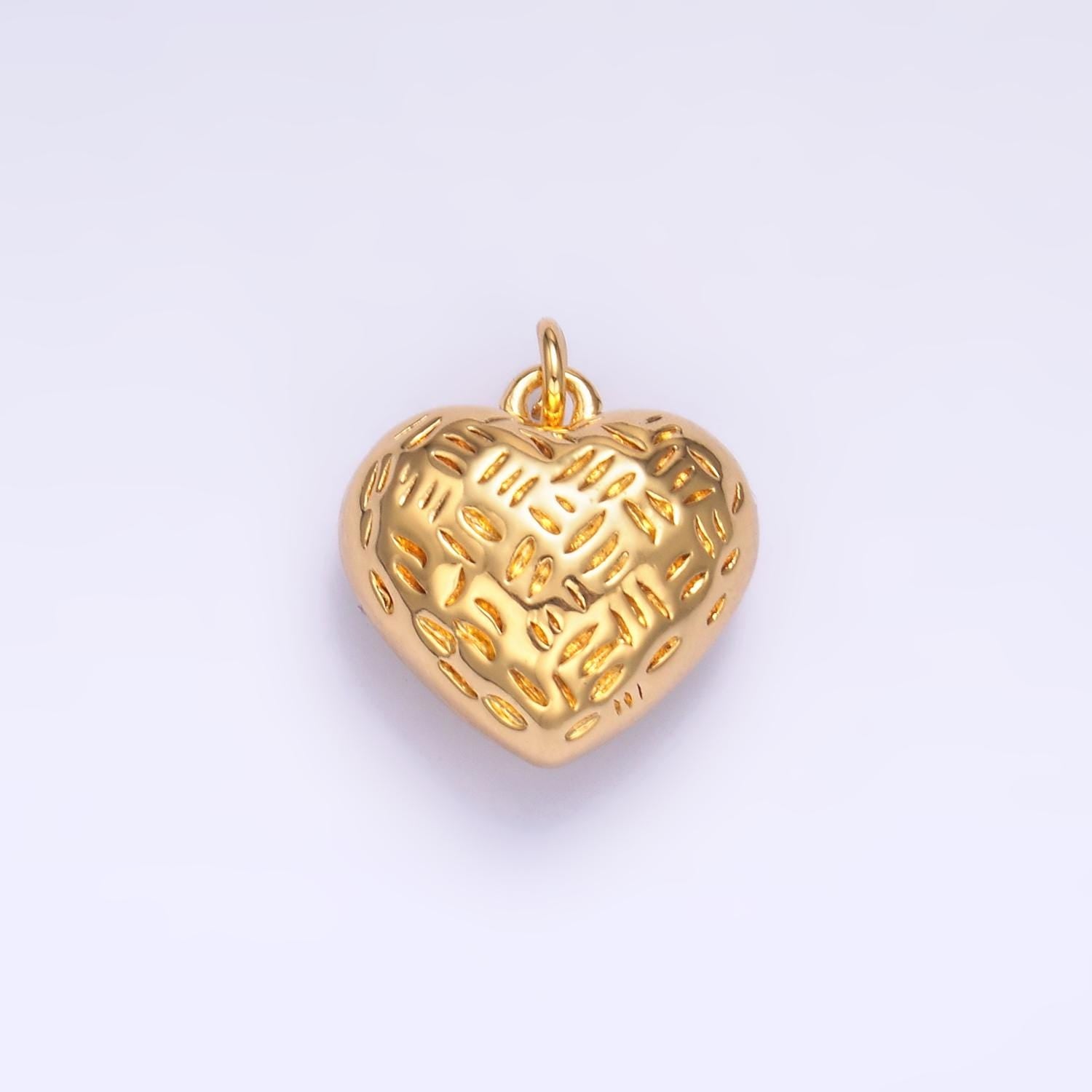 TINY Gold Puff Heart Charm. Gold Heart. Small Puffy Heart Charm. Handmade Jewelry Supplies. Handcrafted Supplies w399