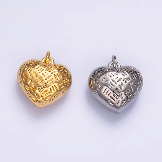 TINY Gold Puff Heart Charm. Gold Heart. Small Puffy Heart Charm. Handmade Jewelry Supplies. Handcrafted Supplies w399