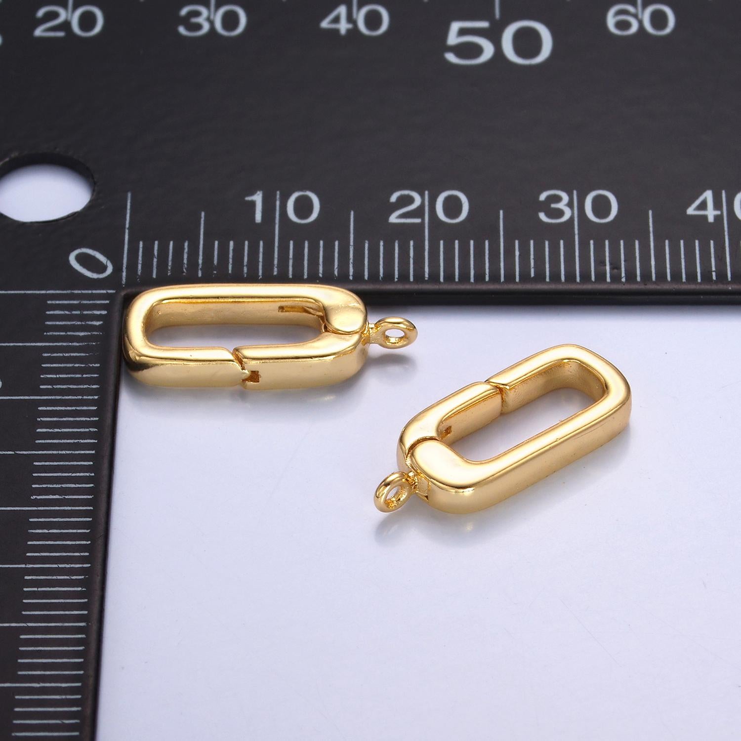 24K Gold Filled Closed Link Clasp Spring Push Gate Oval Clasp for Charm Holder DIY Jewelry Finding Necklace Charm Supply Z898