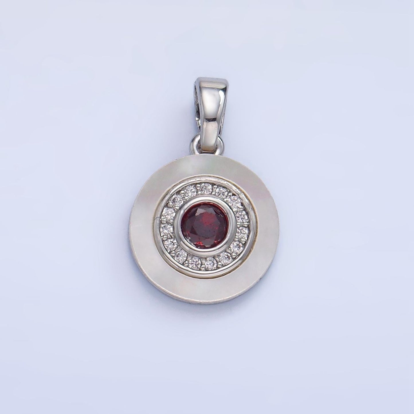 Colorful CZ Evil Eye Freshwater Pearl Gold Bezel Charm Evil Eye Round Shaped Gold Filled Pendant AA1038