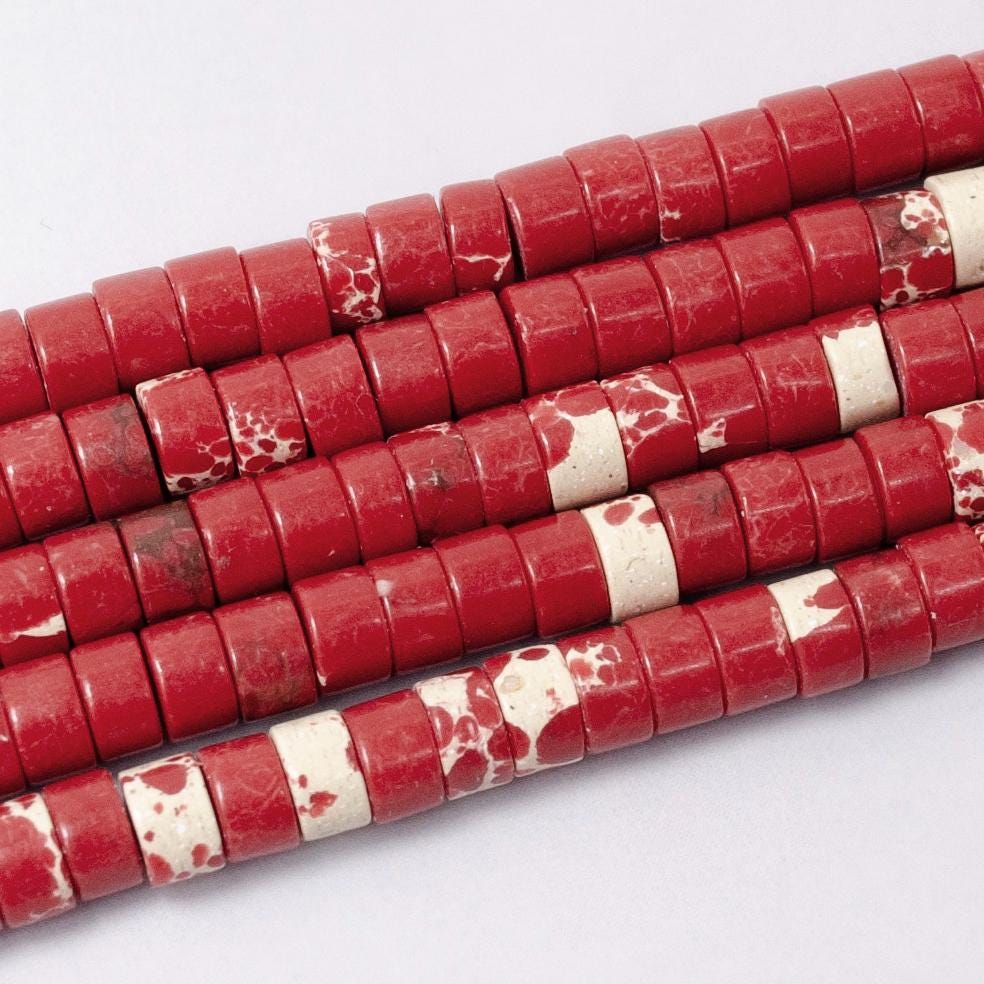 Red Imperial Jasper Heishi Beads Healing Energy Loose Gemstone Beads For Bracelet Necklace DIY Jewelry Making Design Bulk WA-2713