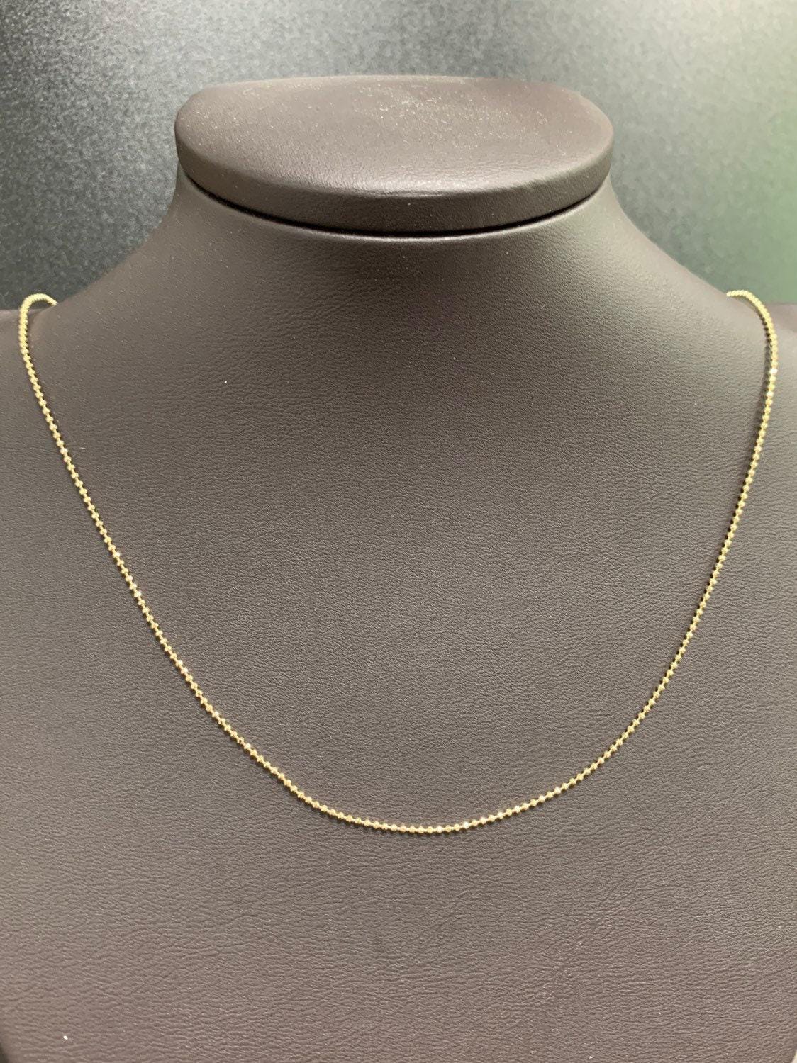 1pc 17.5'' ready to use 14k gold plated dainty beaded necklace chain ball beads layering link, for pendant charm necklace, 227