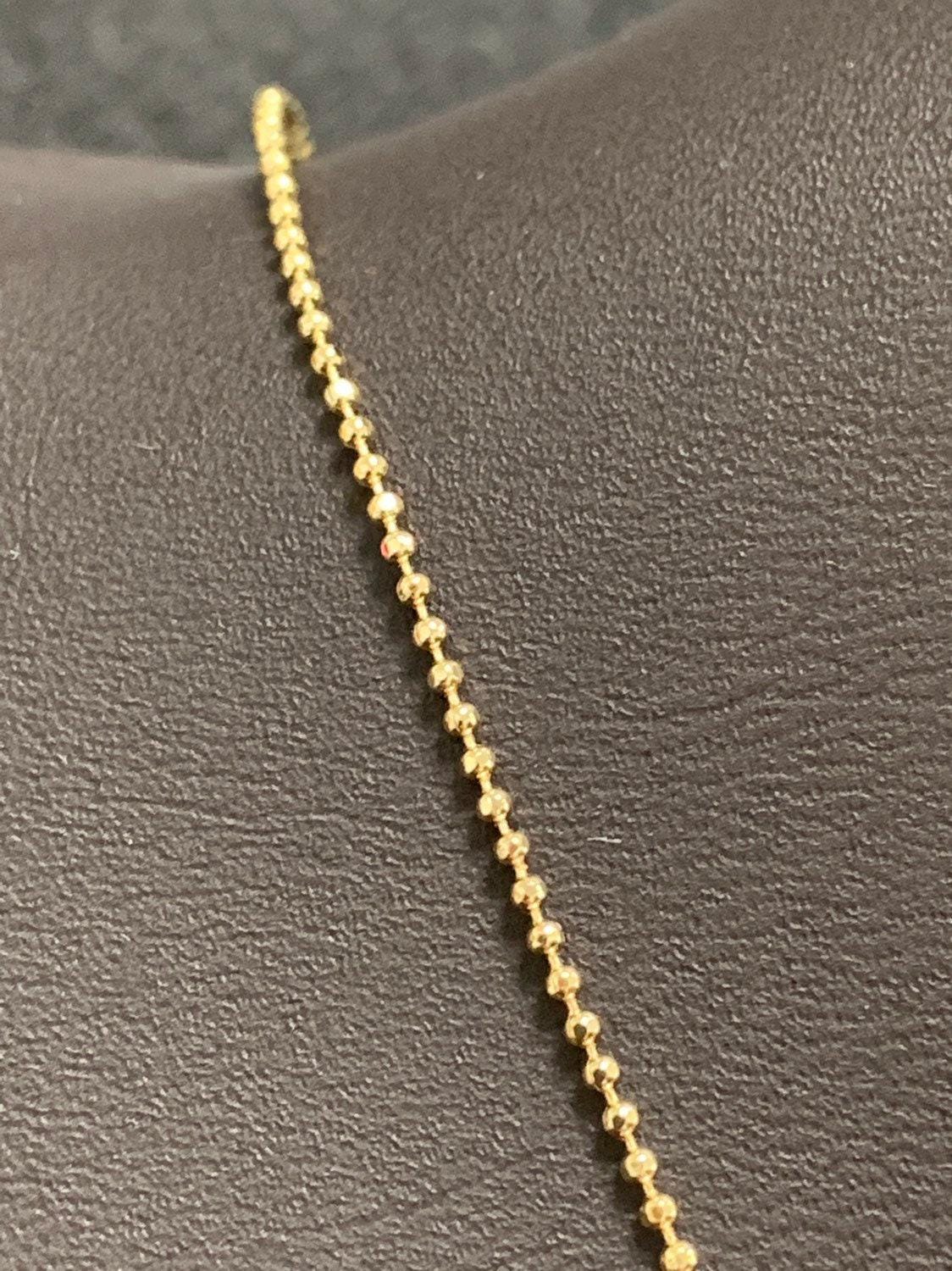 1pc 17.5'' ready to use 14k gold plated dainty beaded necklace chain ball beads layering link, for pendant charm necklace, 227