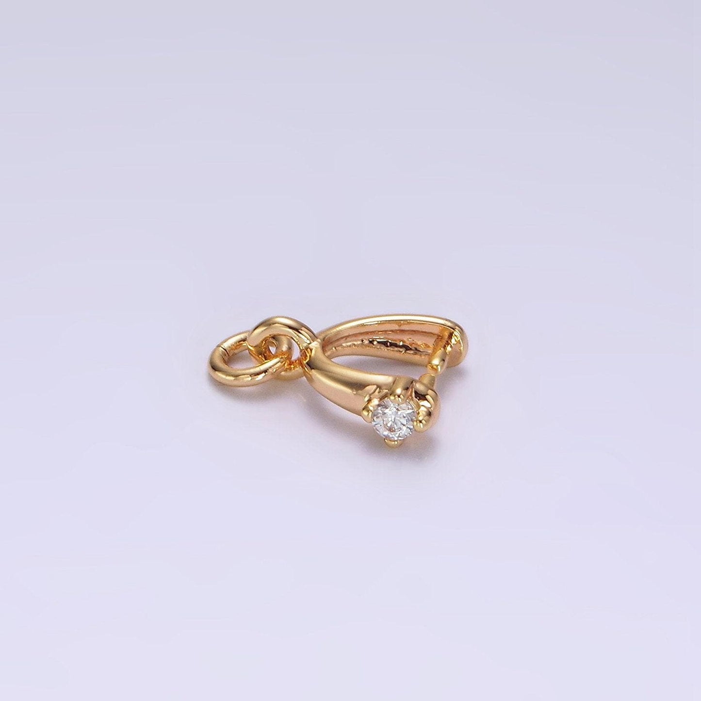 14k gold filled clear, pink, fuchsia, green cz snap bail charm jewelry making findings supply | z641~z644