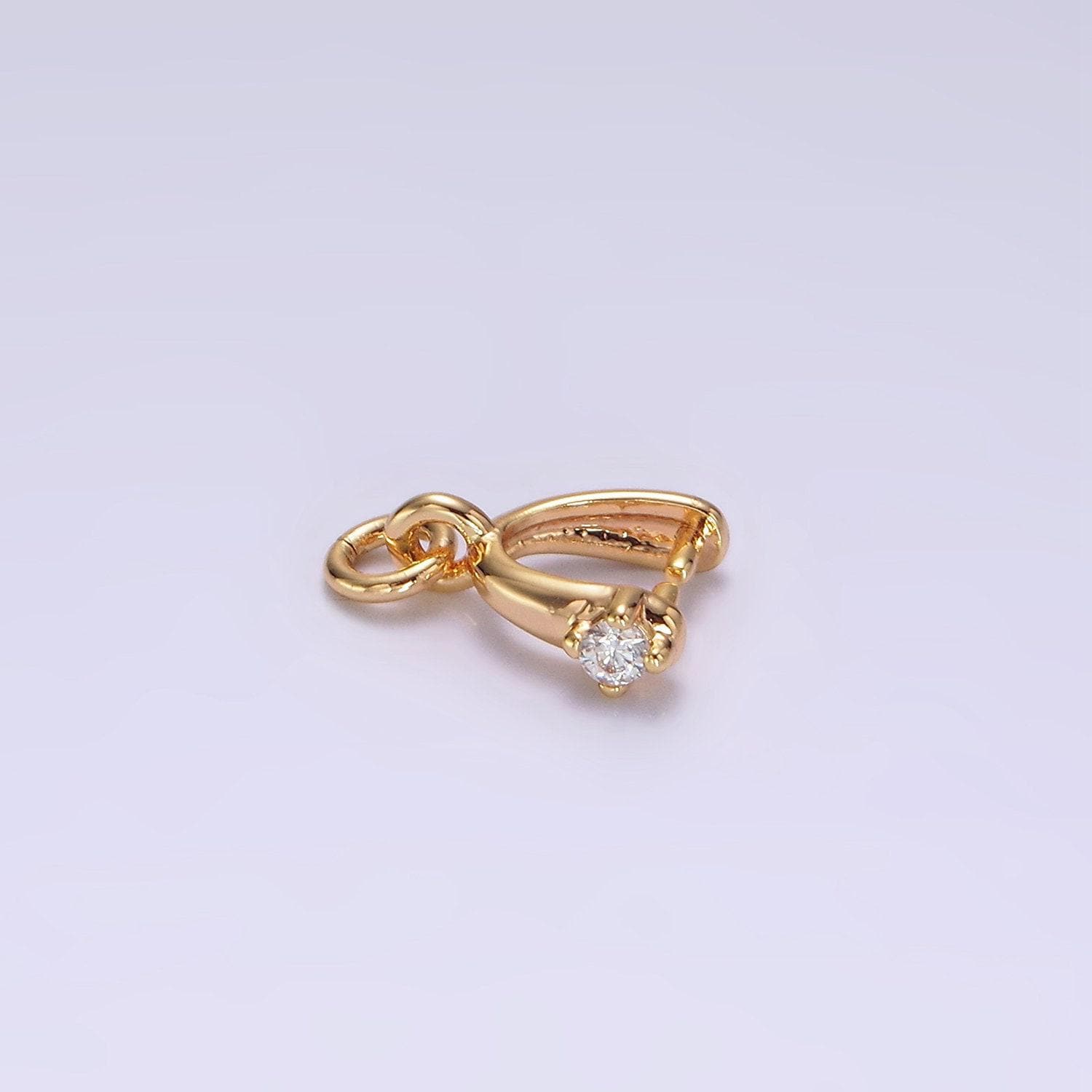 14k gold filled clear, pink, fuchsia, green cz snap bail charm jewelry making findings supply | z641~z644