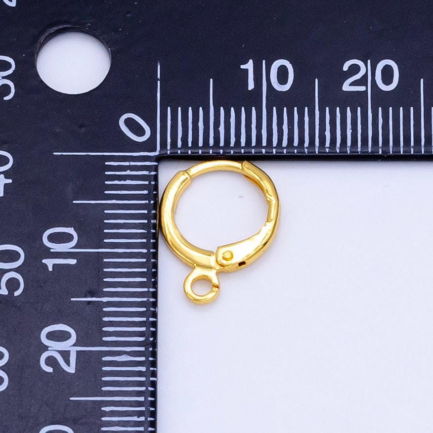Dainty 24k gold filled huggie w/ close link lever back hoop earring making nickel & lead free for earring charm making findings z785