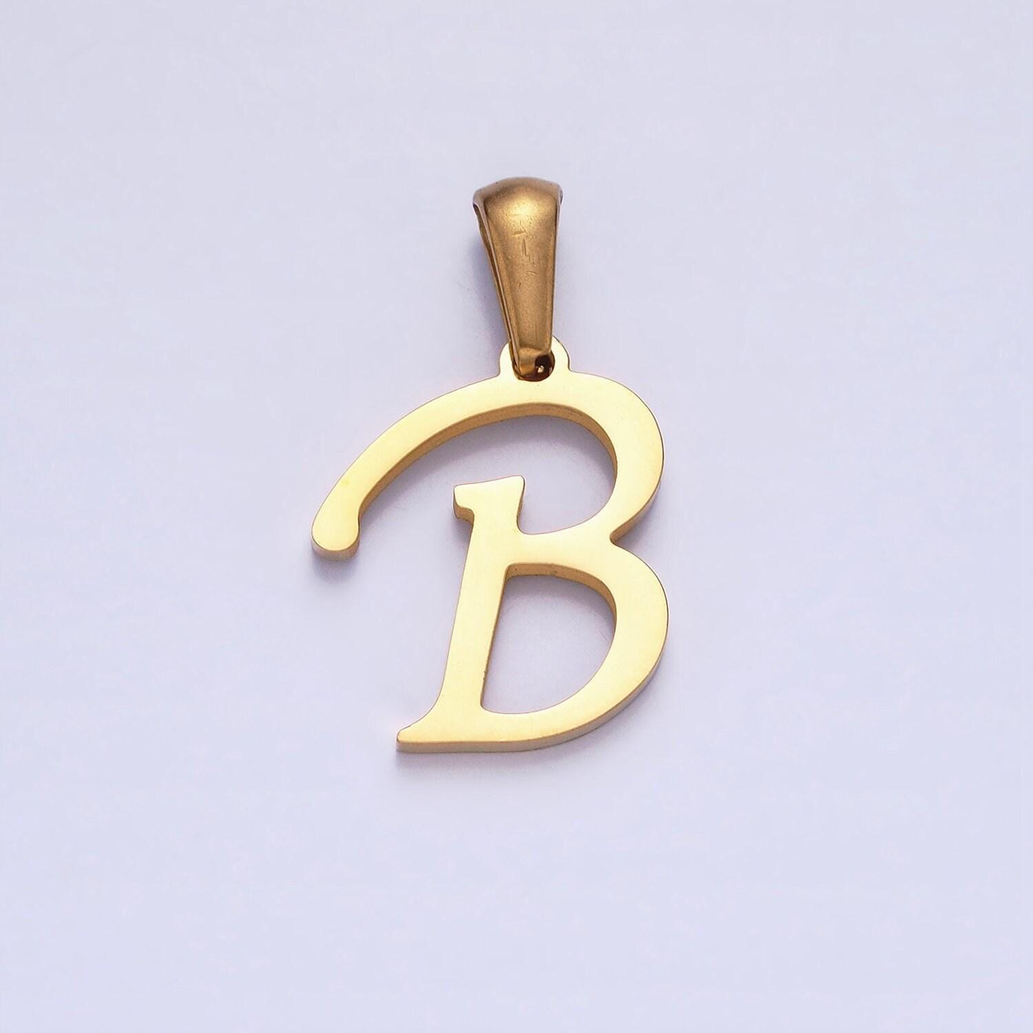 Stainless steel custom script letter charms, initial alphabet pendant diy personalized jewelry making supply a1900-a1912