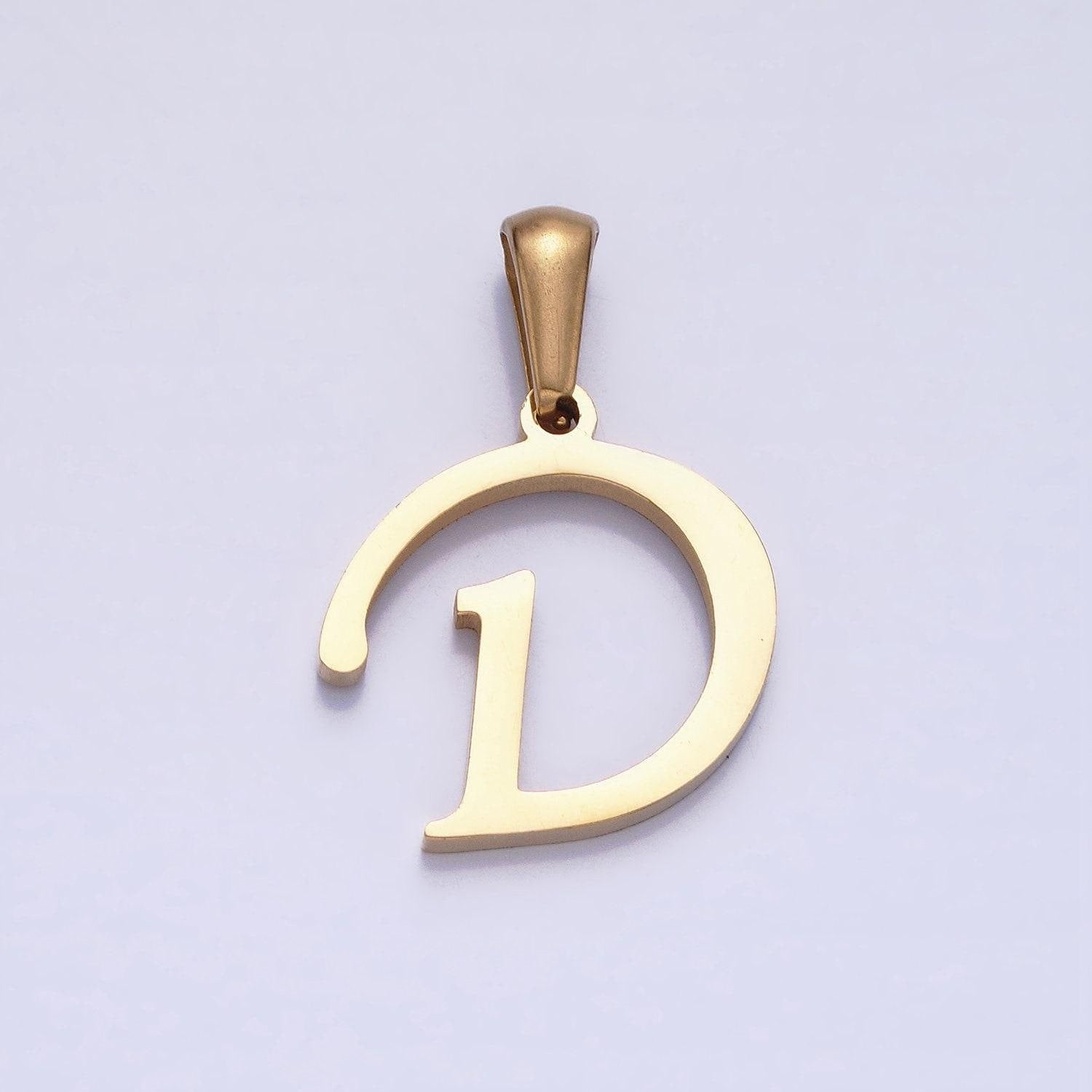 Stainless steel custom script letter charms, initial alphabet pendant diy personalized jewelry making supply a1900-a1912