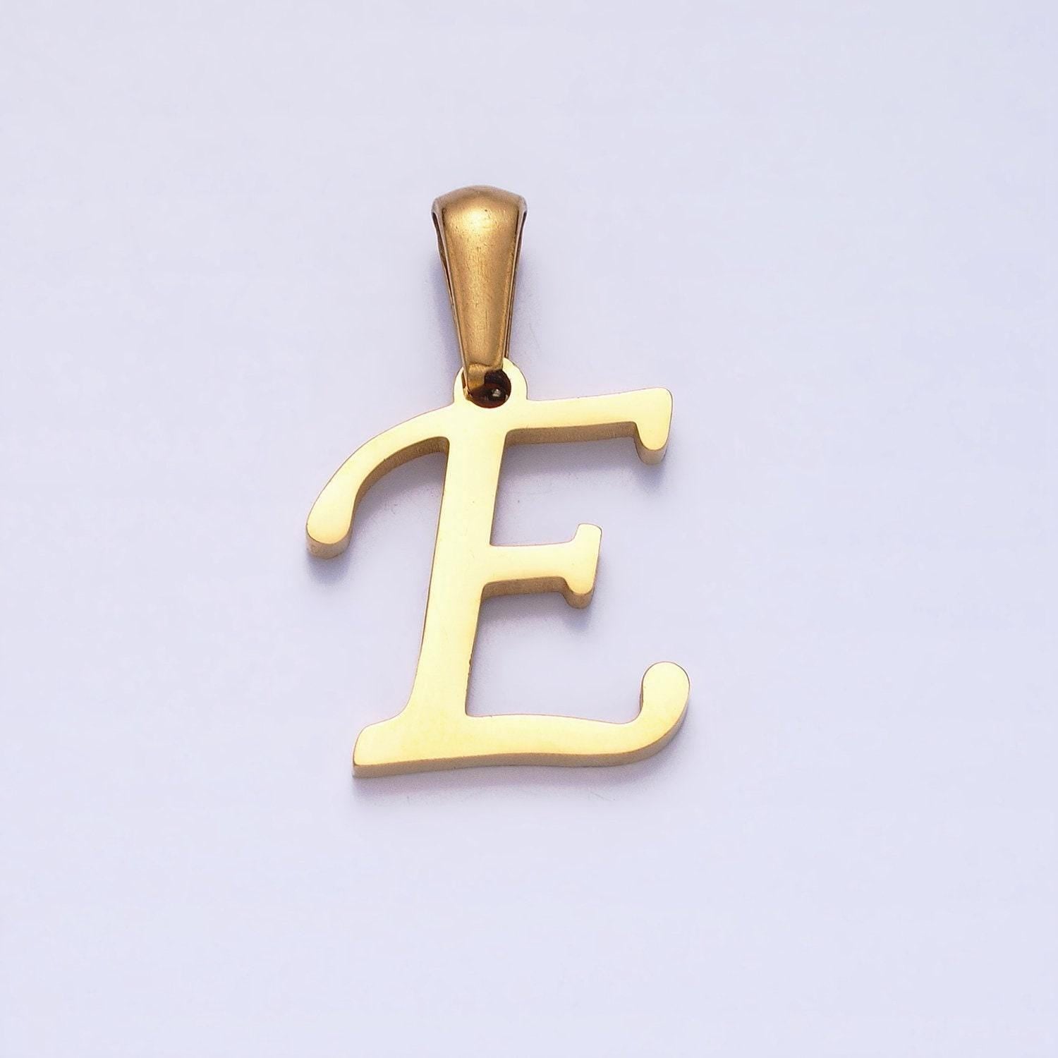 Stainless steel custom script letter charms, initial alphabet pendant diy personalized jewelry making supply a1900-a1912