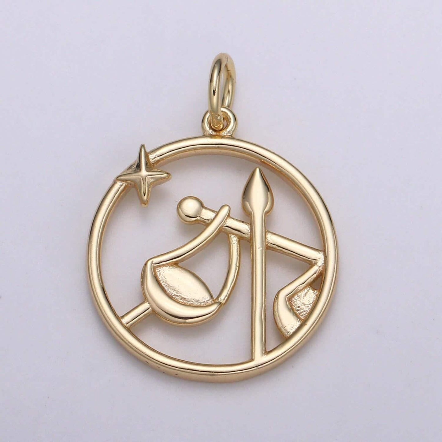 Gold vermeil zodiac charms gold over 925 sterling silver charm tiny horoscope pendant circle charm astrology horoscope constellation