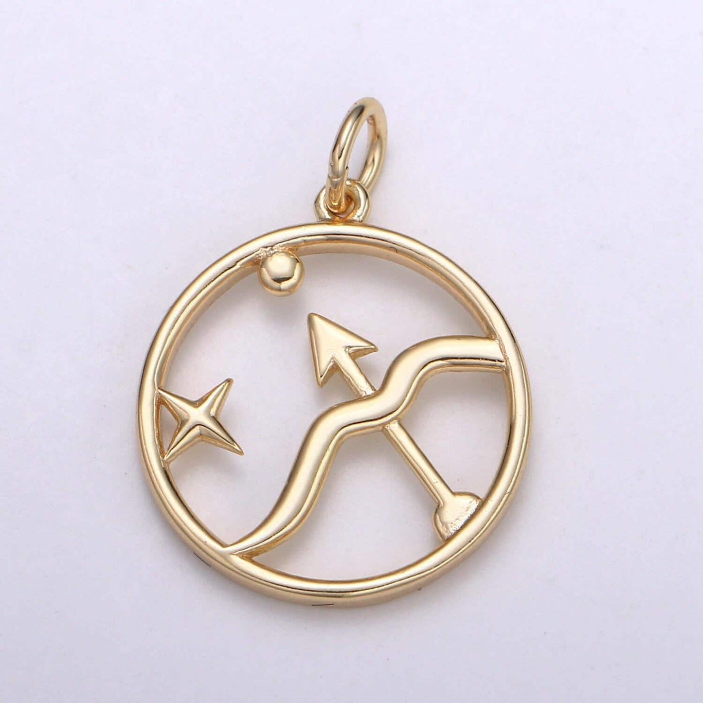 Gold vermeil zodiac charms gold over 925 sterling silver charm tiny horoscope pendant circle charm astrology horoscope constellation