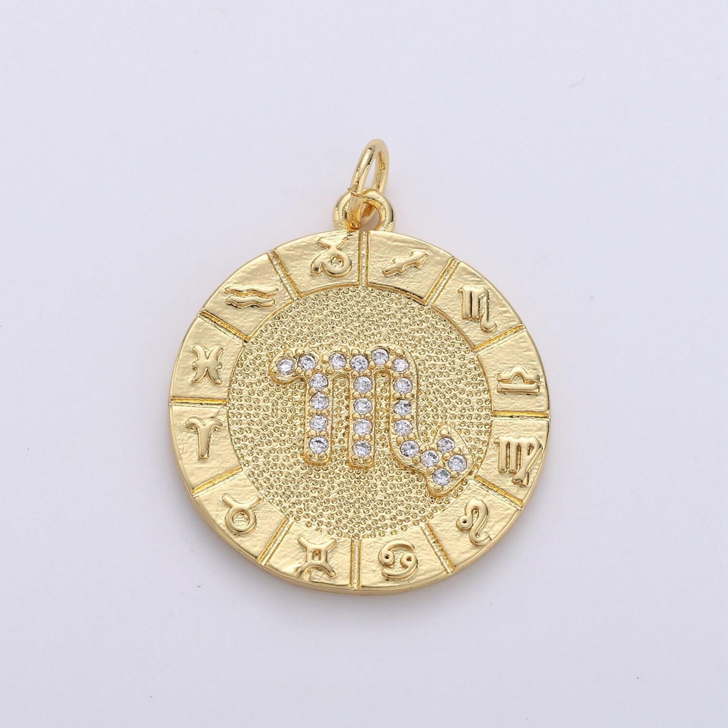 Gold zodiac charms micro pave constellation necklace pendant for zodiac necklace celestial jewelry making supply, a1749--1754