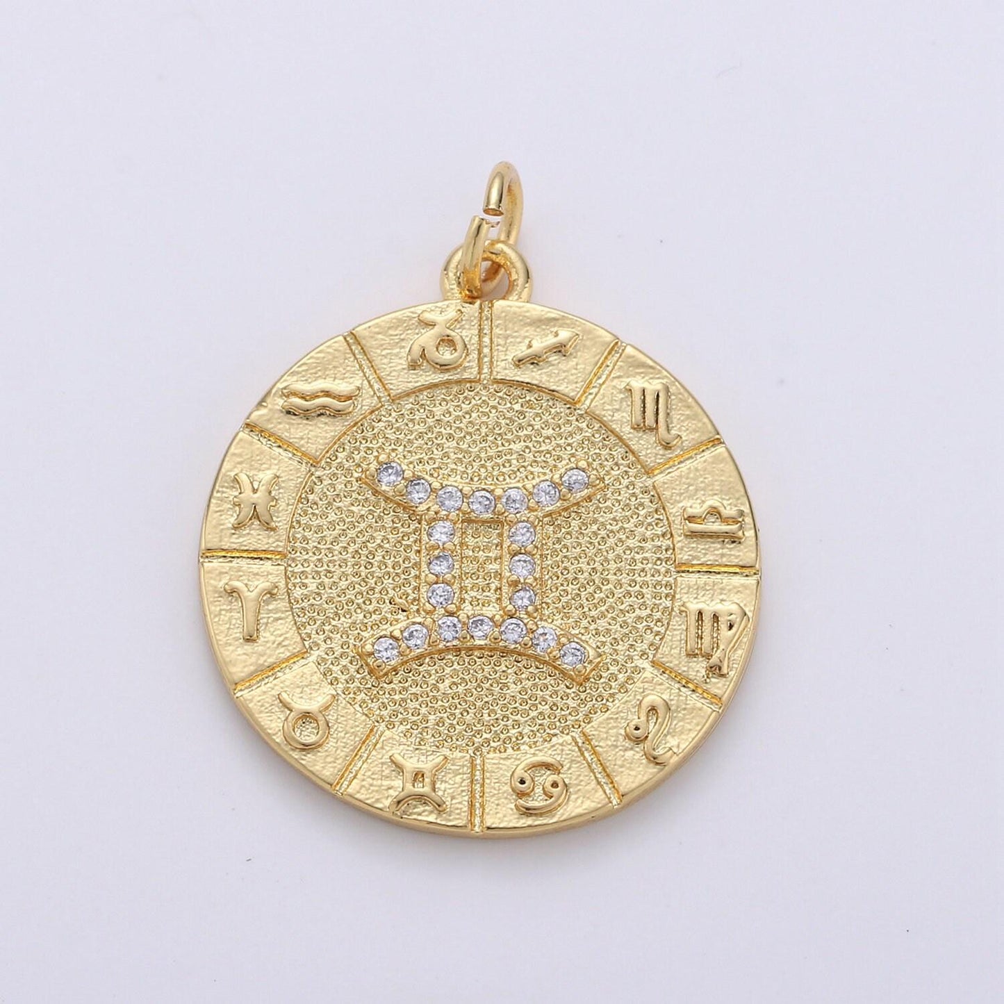 Gold zodiac charms micro pave constellation necklace pendant for zodiac necklace celestial jewelry making supply, a1749--1754