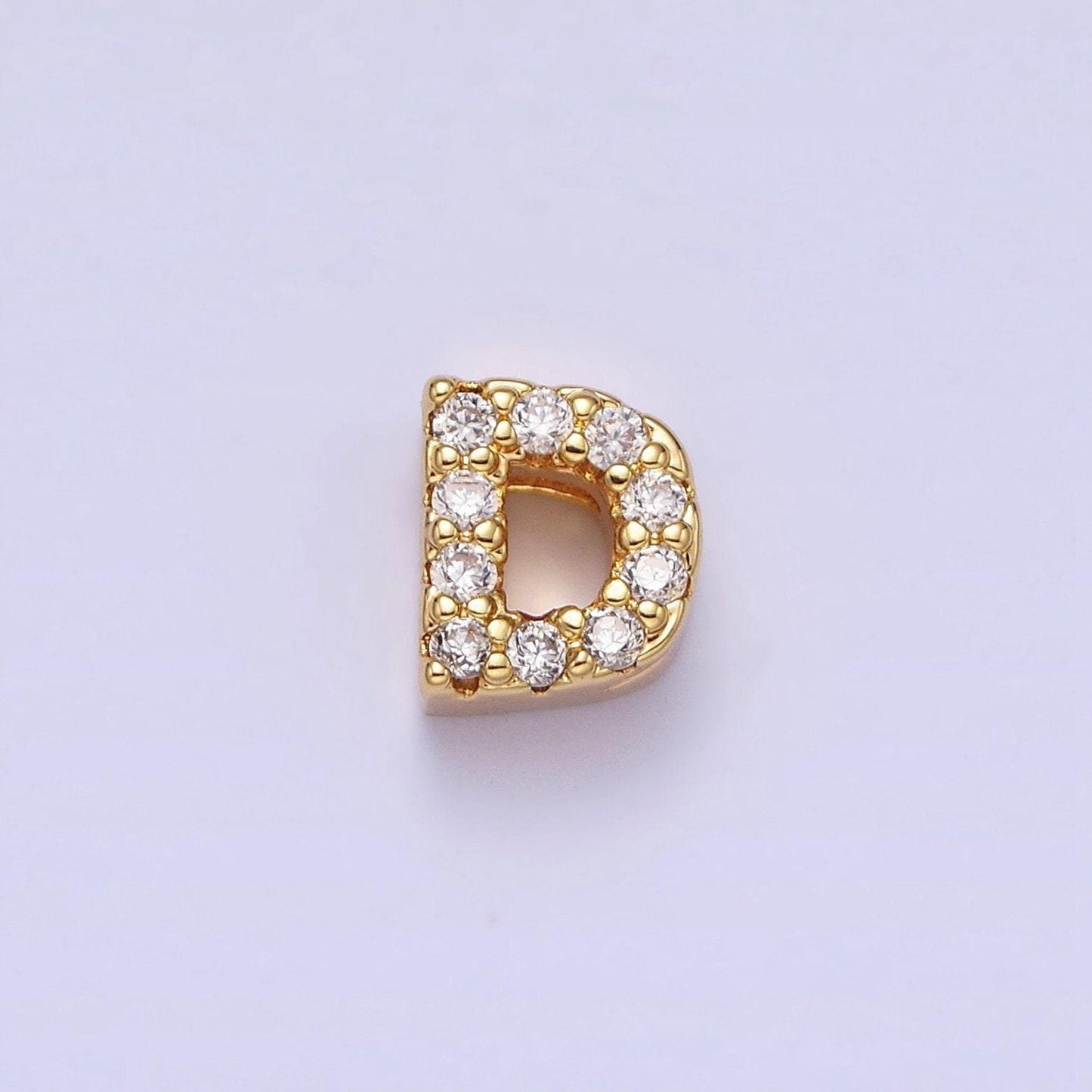Cubic zirconia 16k gold filled letter charms cz initial charms, bracelet charms, mini pendant charms for necklace alphabet beads charm ad729