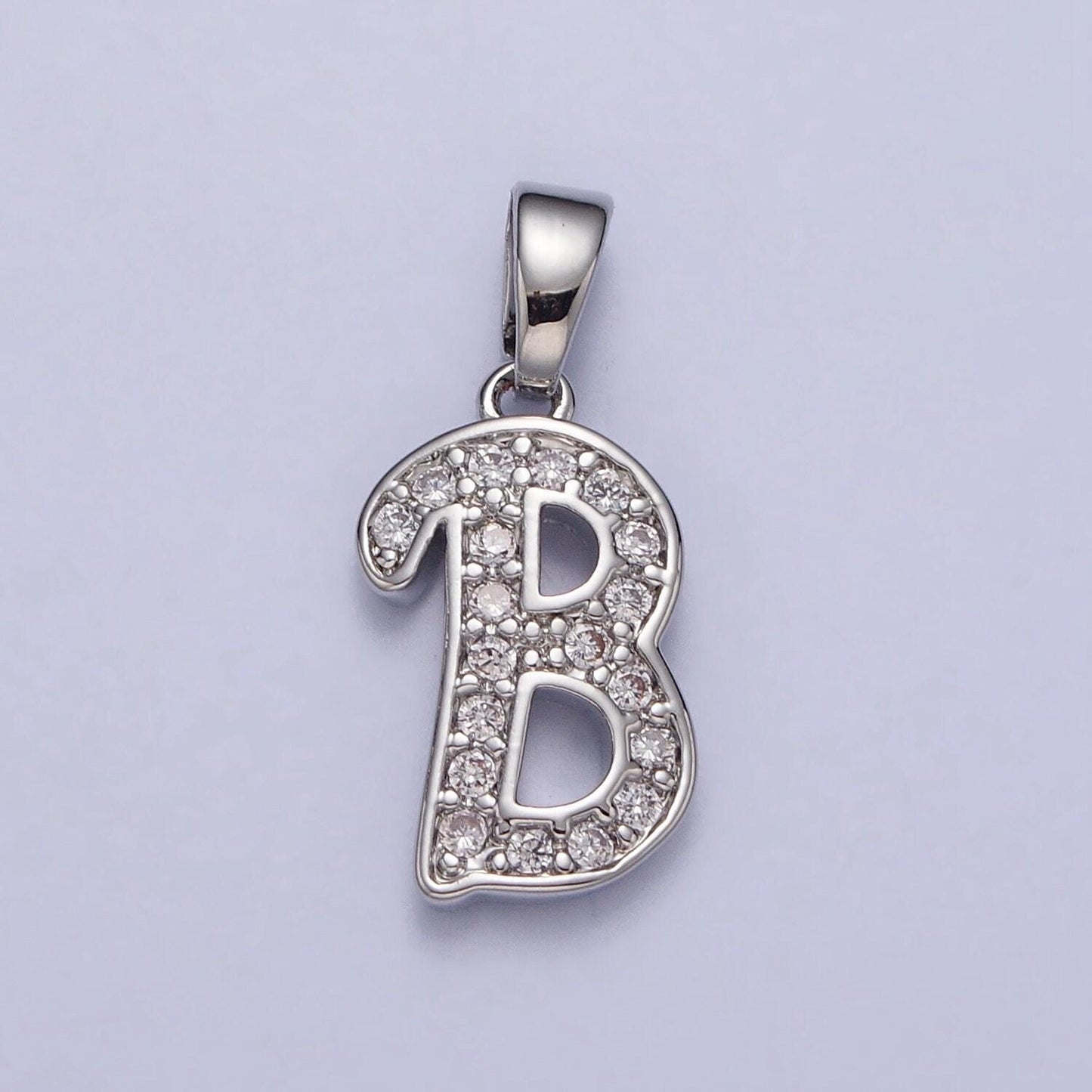 Add on silver letter charm, personalized initial pendant, custom alphabet charm, cubic zirconia letter charm, monogram jewelry, name pendant