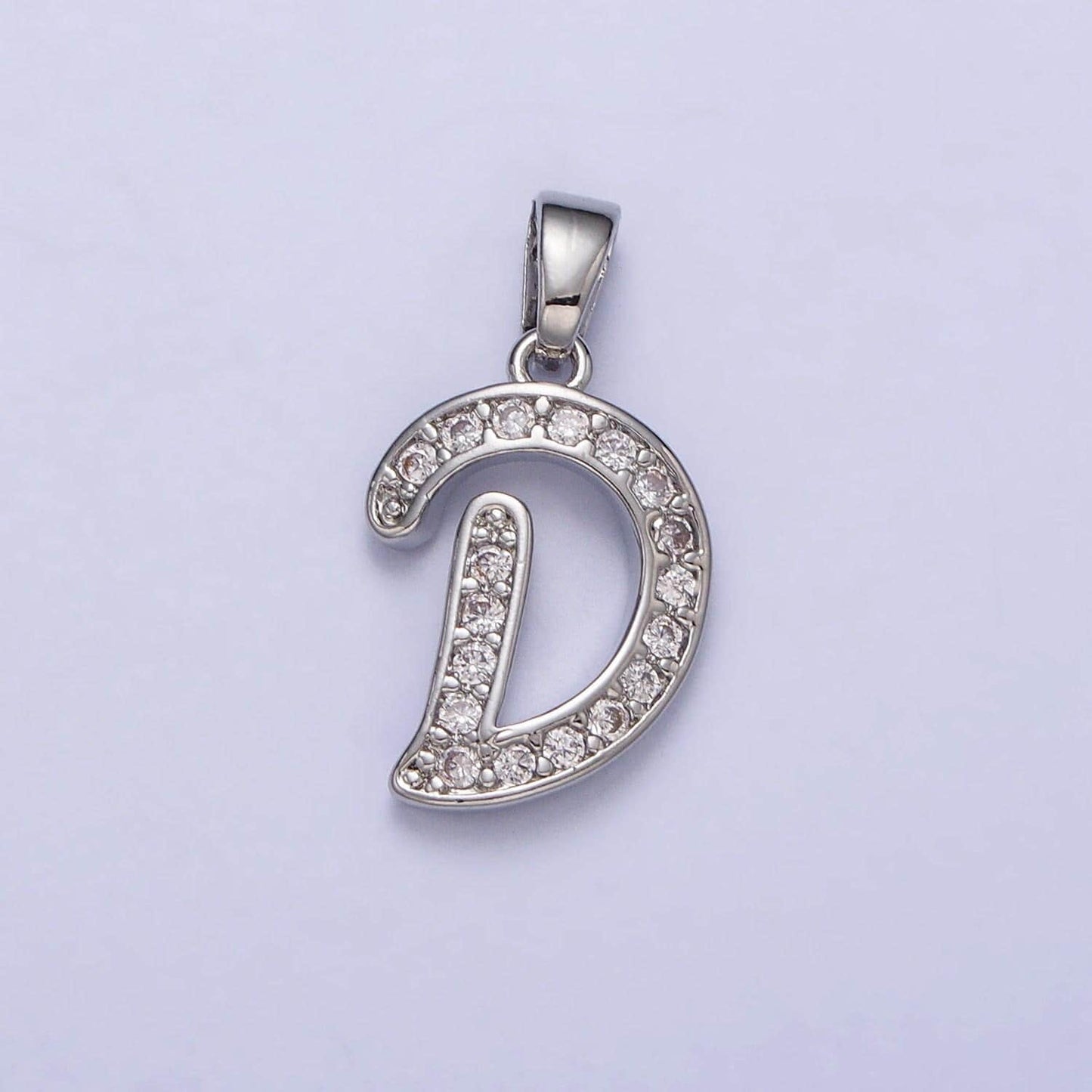 Add on silver letter charm, personalized initial pendant, custom alphabet charm, cubic zirconia letter charm, monogram jewelry, name pendant