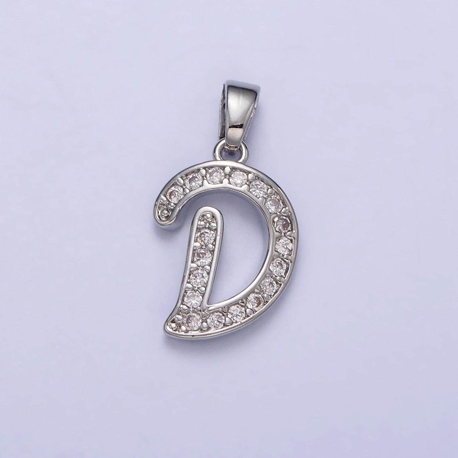 Add on silver letter charm, personalized initial pendant, custom alphabet charm, cubic zirconia letter charm, monogram jewelry, name pendant
