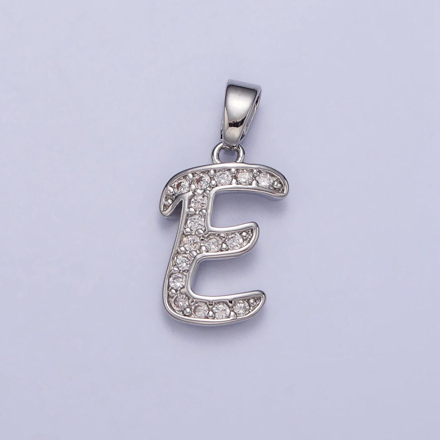 Add on silver letter charm, personalized initial pendant, custom alphabet charm, cubic zirconia letter charm, monogram jewelry, name pendant