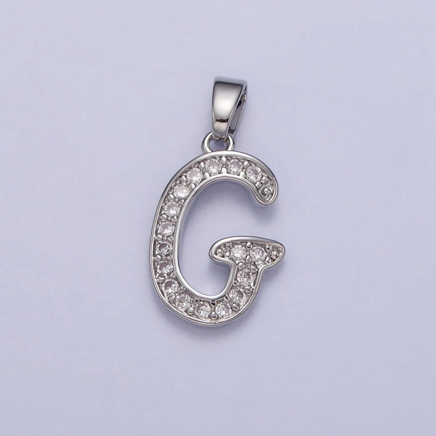 Add on silver letter charm, personalized initial pendant, custom alphabet charm, cubic zirconia letter charm, monogram jewelry, name pendant