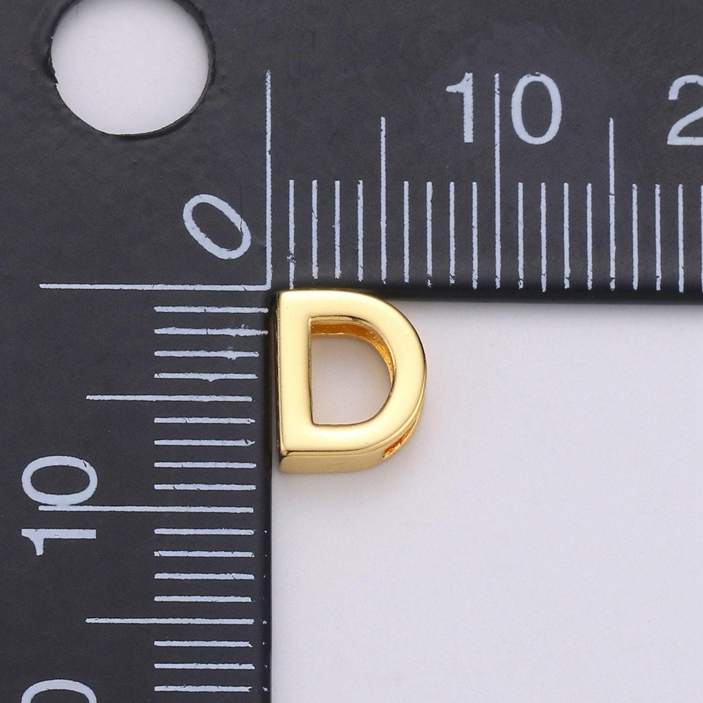 1x gold initial letter pendant, initials letter bead charm side slider letter a-z personalized alphabet jewelry making, alph-013
