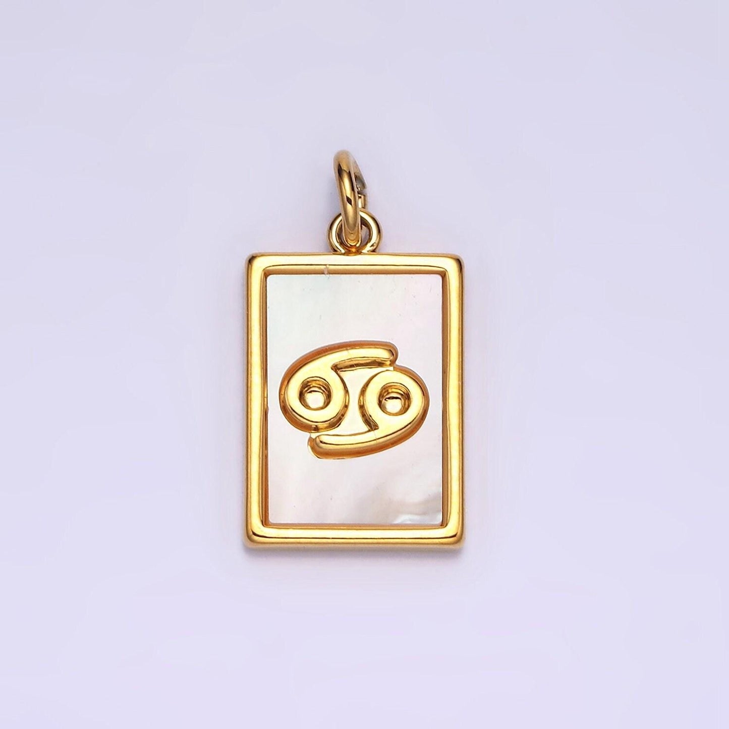 Zodiac sign charm necklace 14k gold filled mother pearl tag square pendant for bracelet gift women daughter personalized a1247