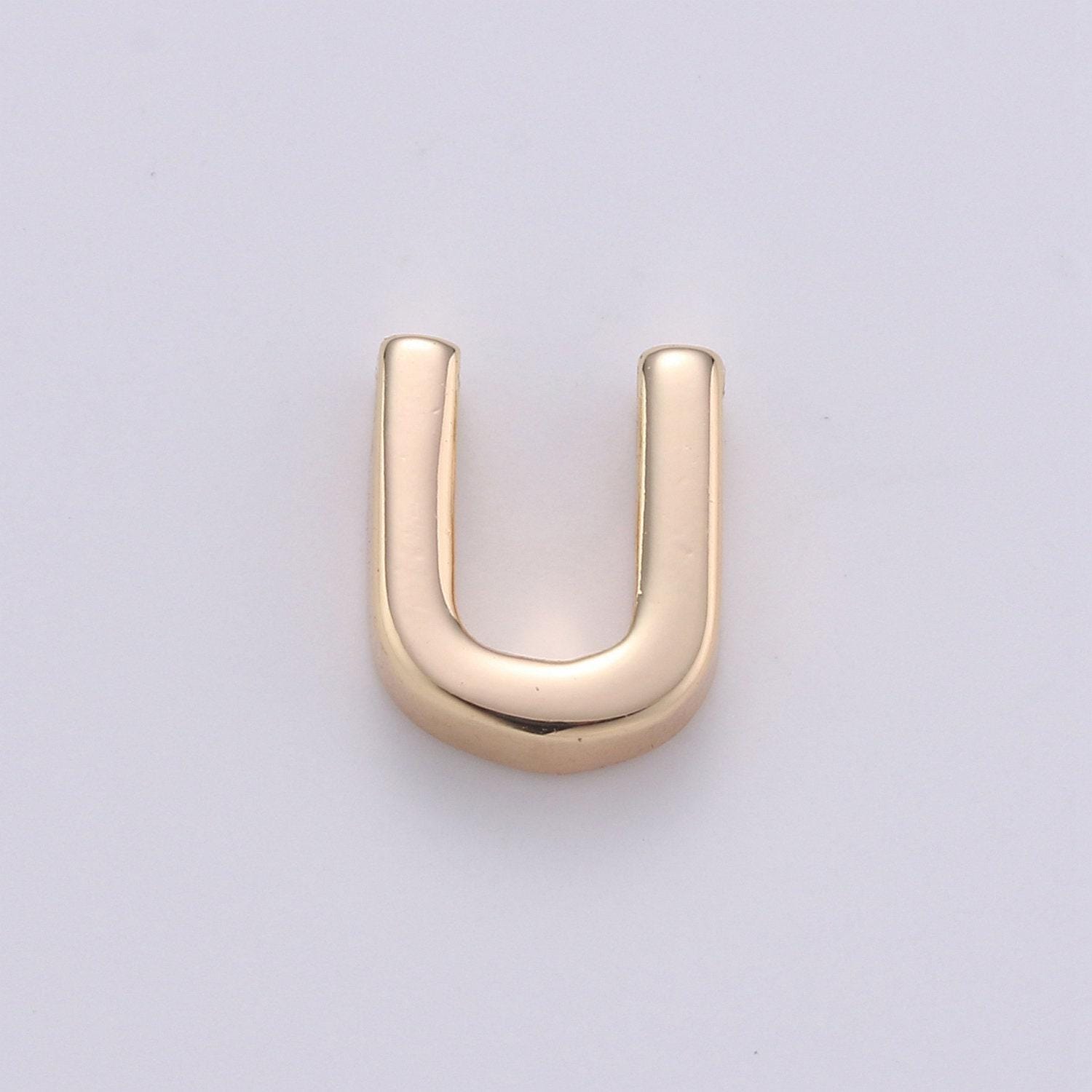 18k gold letter charms, letter beads, initial charms, bracelet charms,mini pendant charms for necklace alphabet beads charm 8x6mm-#7